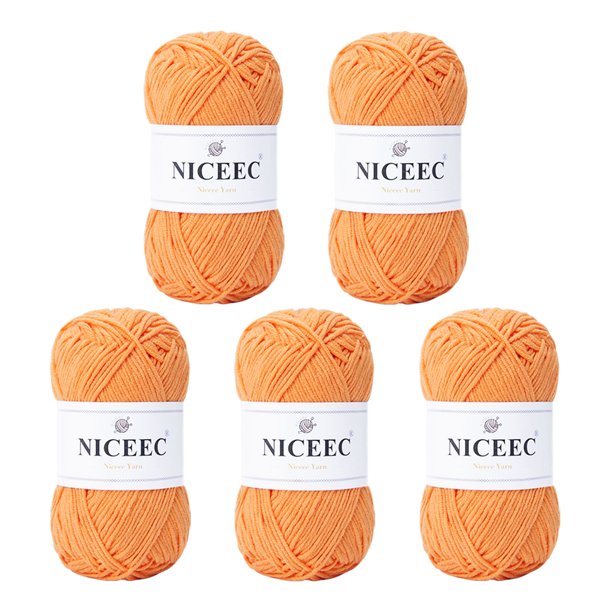 NICEEC 5 Skeins Cotton Blend Yarn Soft Yarn for Crocheting Baby Blanket Yarn for Knitting Easy Use 4 Ply Yarn Multicolored Yarn for DIY Craft