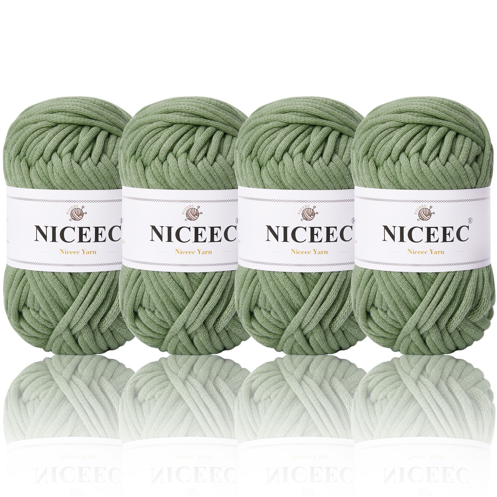 NICEEC 4 Skeins Crochet Yarn Soft Knitting Yarn for Beginners Cotton-Nylon Blend Yarn Easy-Use Yarn for Starters Crochet Kit Making Yarn for DIY Craft Total Length 4×55yds(4×1.76oz)