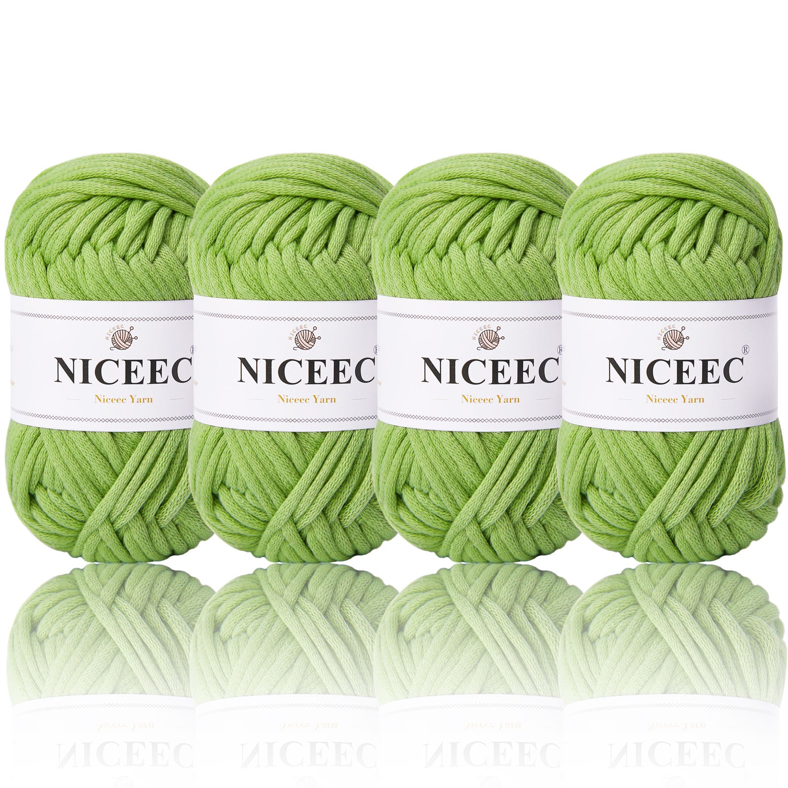 NICEEC 4 Skeins Crochet Yarn Soft Knitting Yarn for Beginners Cotton-Nylon Blend Yarn Easy-Use Yarn for Starters Crochet Kit Making Yarn for DIY Craft Total Length 4×55yds(4×1.76oz)