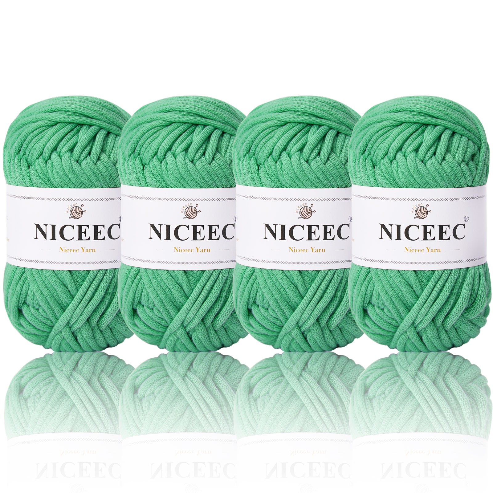 NICEEC 4 Skeins Crochet Yarn Soft Knitting Yarn for Beginners Cotton-Nylon Blend Yarn Easy-Use Yarn for Starters Crochet Kit Making Yarn for DIY Craft Total Length 4×55yds(4×1.76oz)