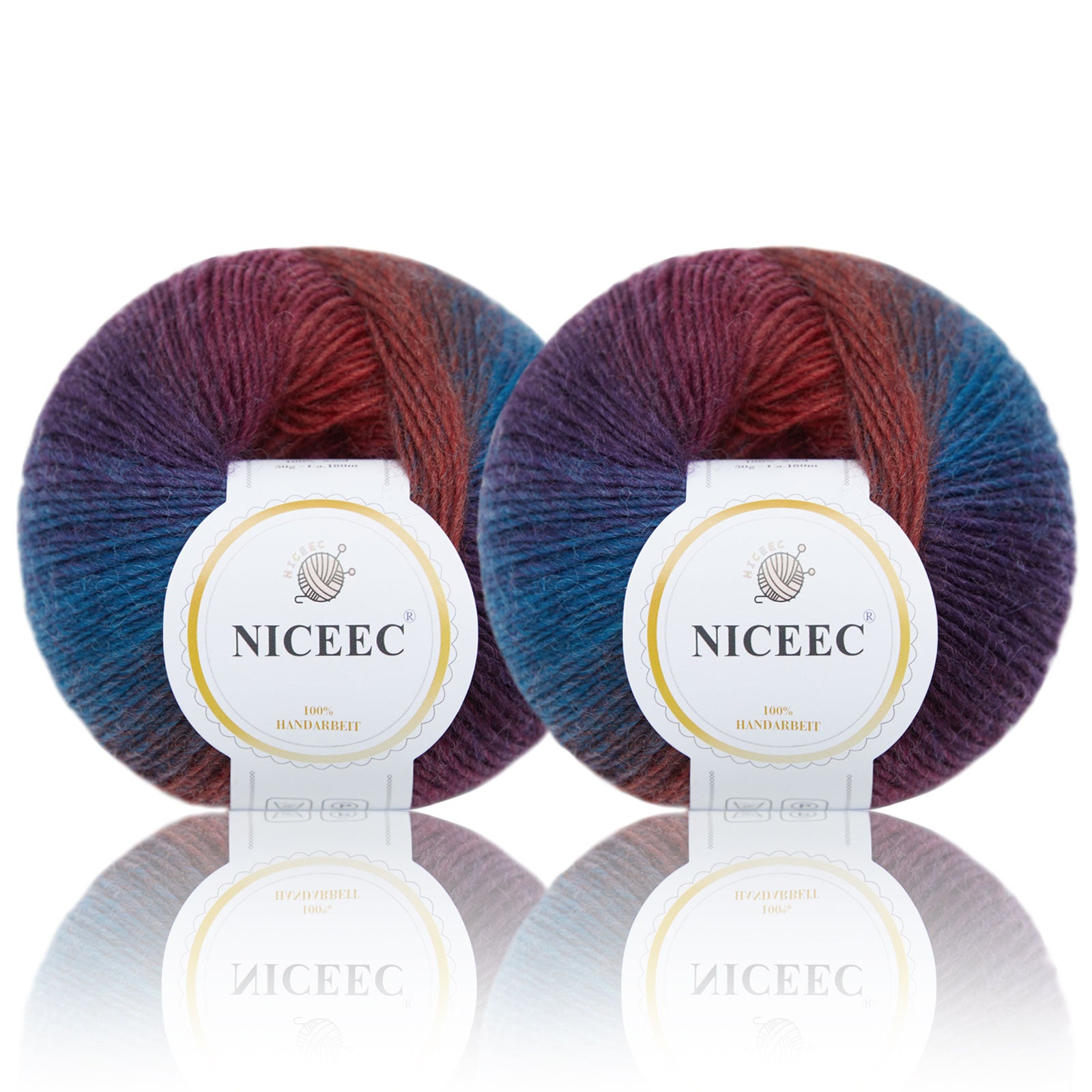 Hilo suave arcoíris 100 % lana degradado multicolor para tejer a crochet