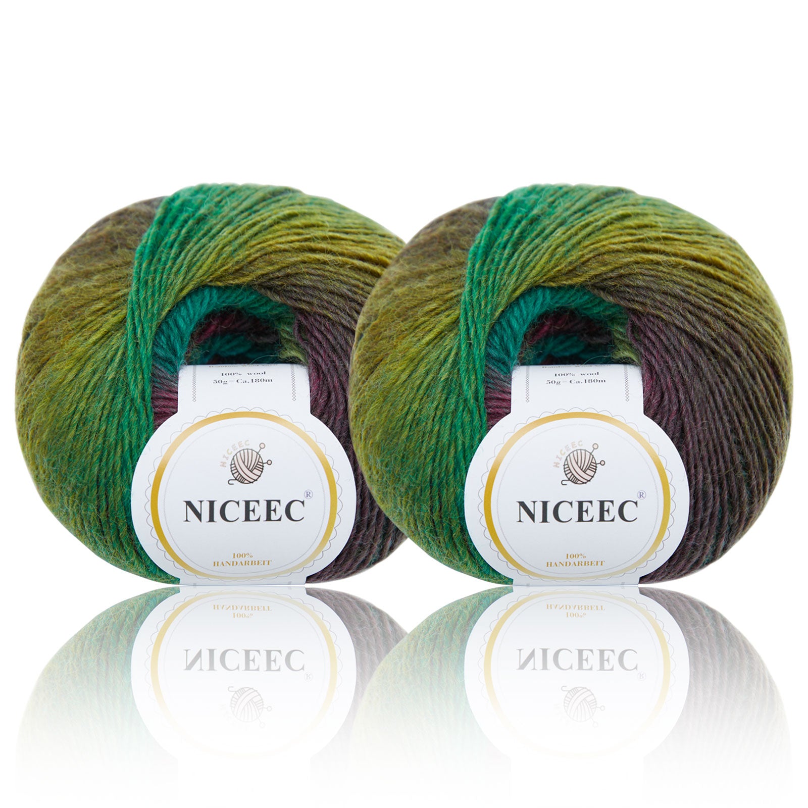 Hilo suave arcoíris 100 % lana degradado multicolor para tejer a crochet