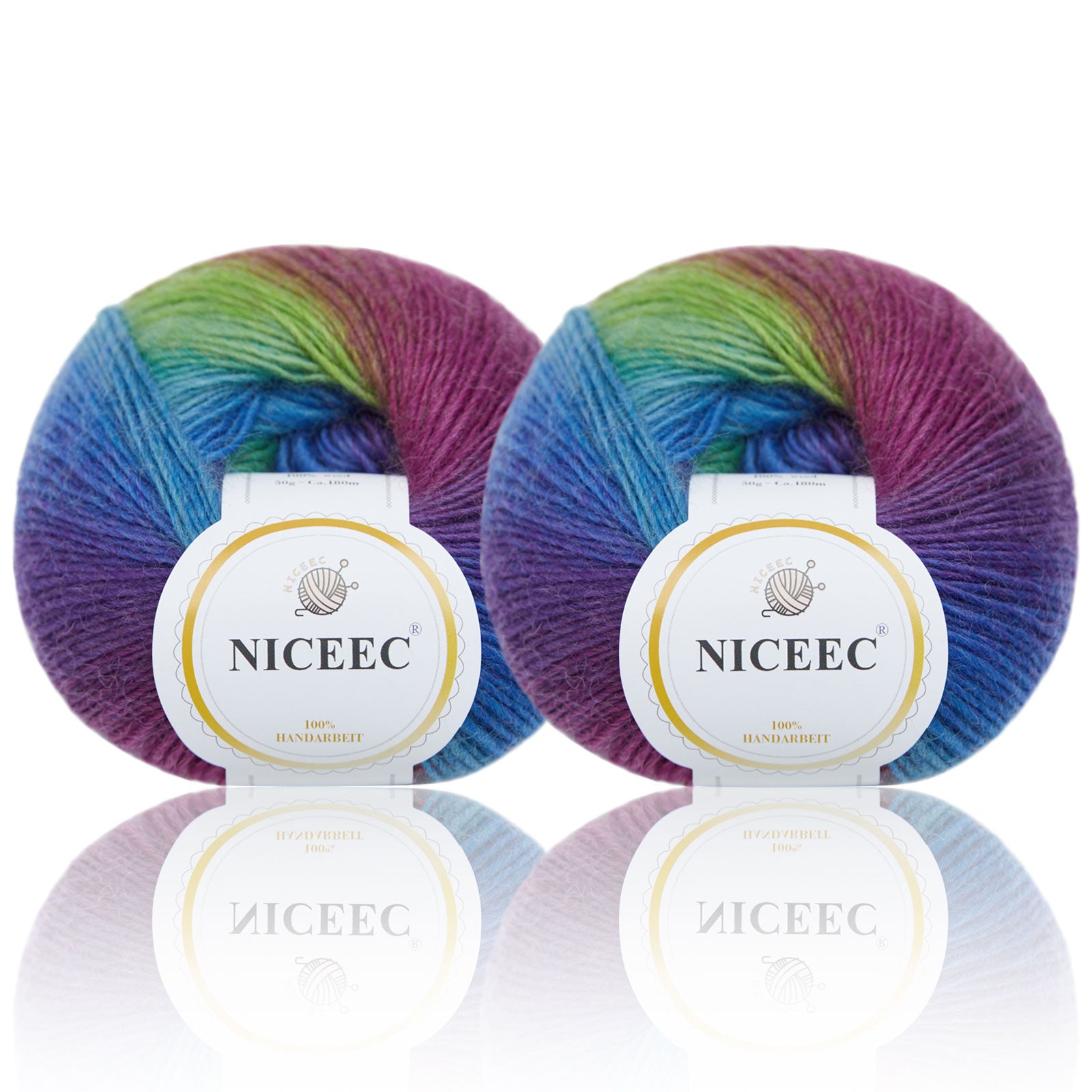 Hilo suave arcoíris 100 % lana degradado multicolor para tejer a crochet