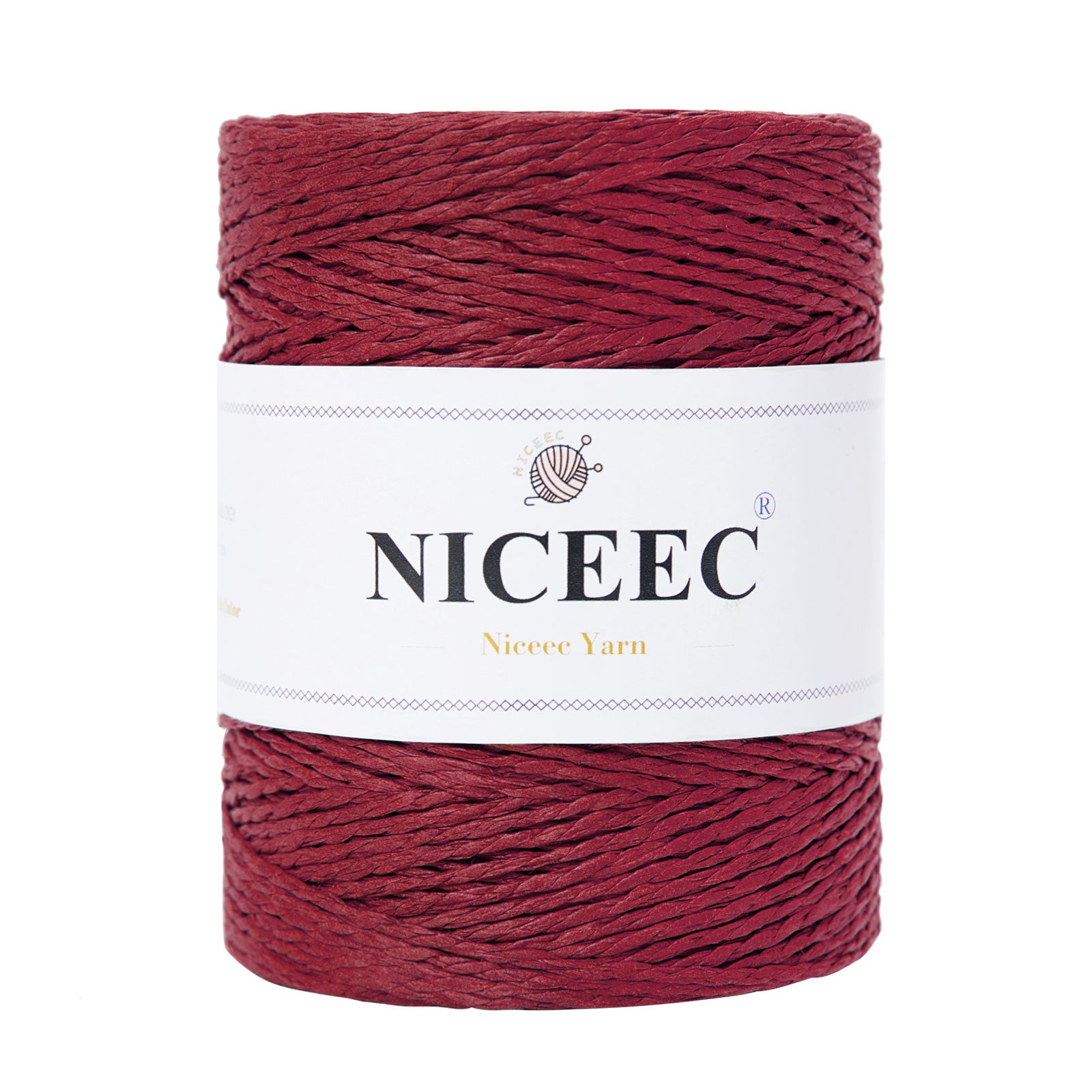 NICEEC 1 Skein Paper Yarn for Crocheting -Easy Croceht, Raffia Yarn for Sun Hat & DIY Home Decor - 5.3oz/262yds