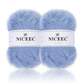 NICEEC 2 Skeins Super Soft Fluffy Yarn, Chunky, Faux Fur, 100% Nylon, Long Pile & Fuzzy, Eyelash Yarn for Crochet & Knit, Total 7.05oz/416yds