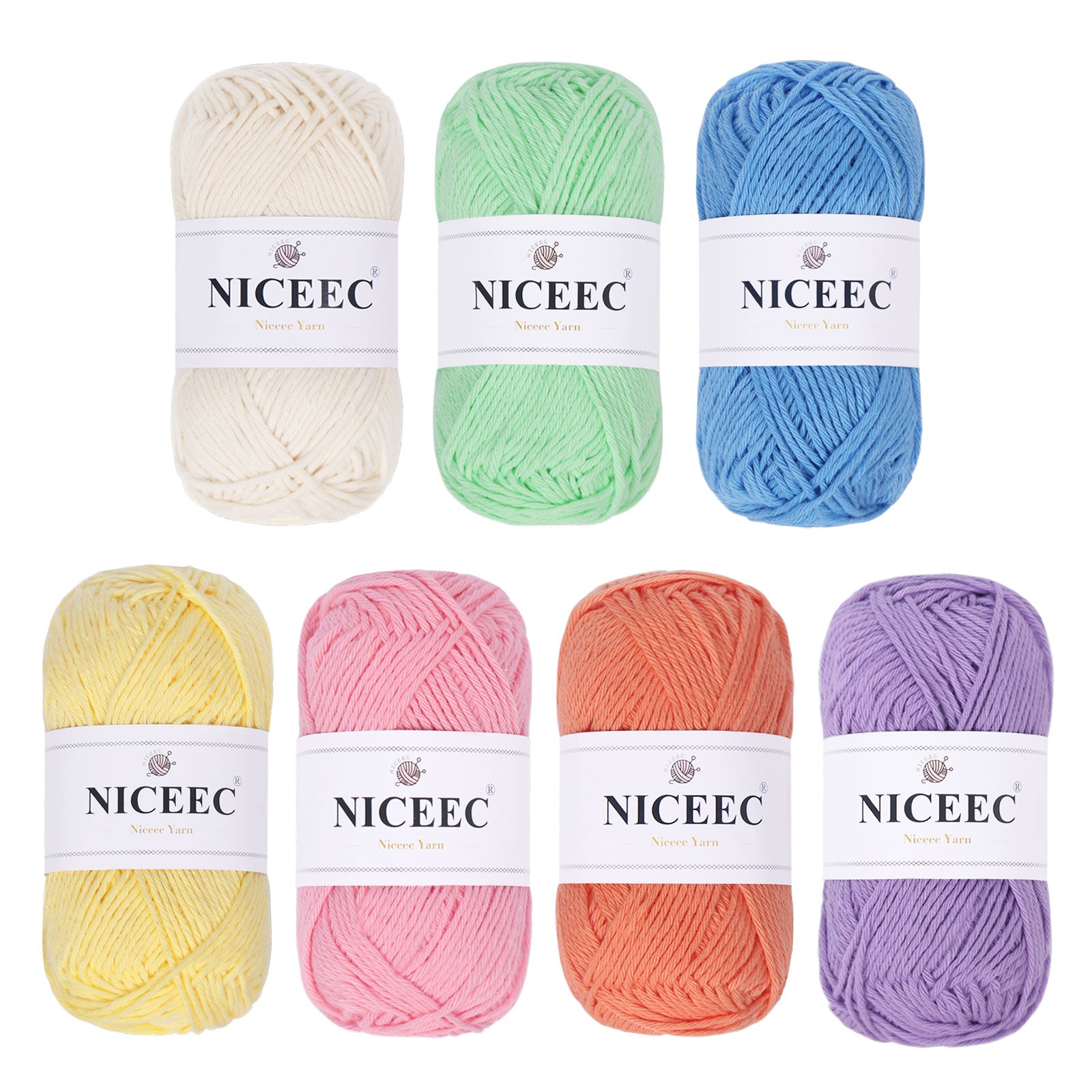 NICEEC Soft Baby Cotton Yarn, DK Weight, DIY Craft Blanket Yarn for Crochet & Knitting