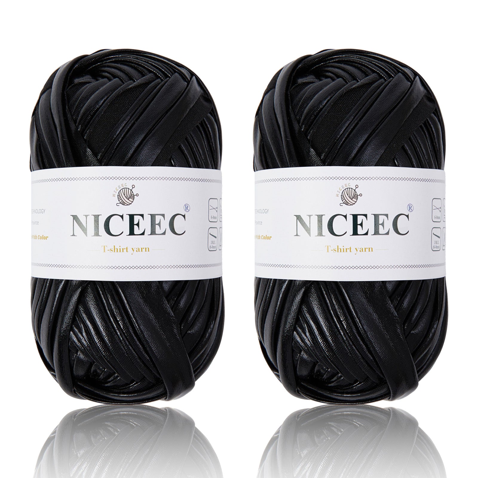 2 Skeins Fabric Cloth Yarn Metal T-Shirt Yarn for Crochet Knitting Soild Color Yarn for Hand DIY Craft Bag Basket Cushion-Totle Length 2×32yds