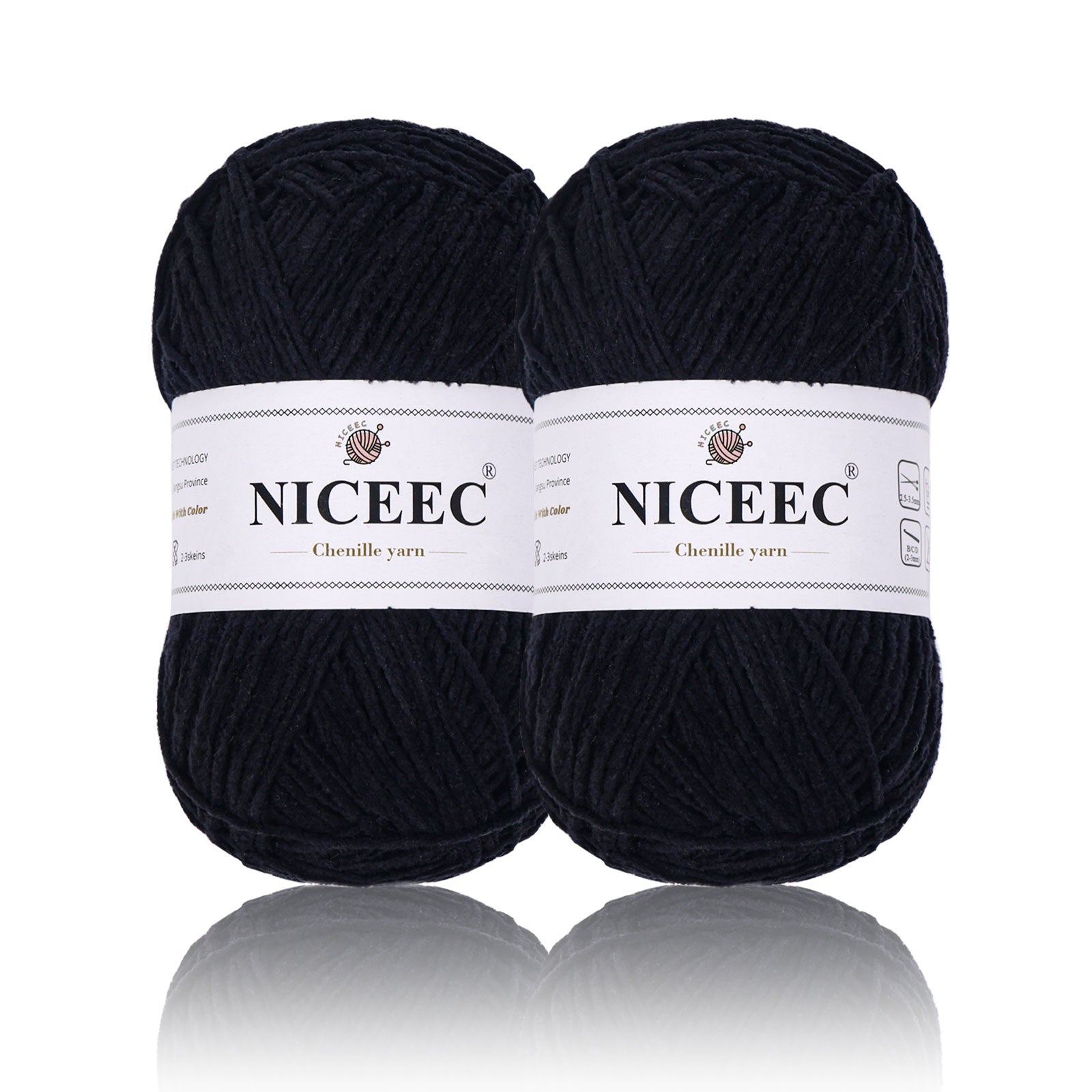 NICEEC 2 Skeins Velvet Thin Chenille Yarn Blanket Yarn for Knitting Fancy Yarn for Crochet Weaving DIY Craft