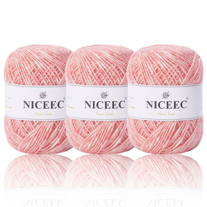 NICEEC 3 Skeins Big-Belly Air Yarn Baby Cotton Yarn for Knitting Fancy Yarn Soft Cotton Blend Sport Weight Yarn for Crochet Total Length(3×295yds, 3×3.5oz)