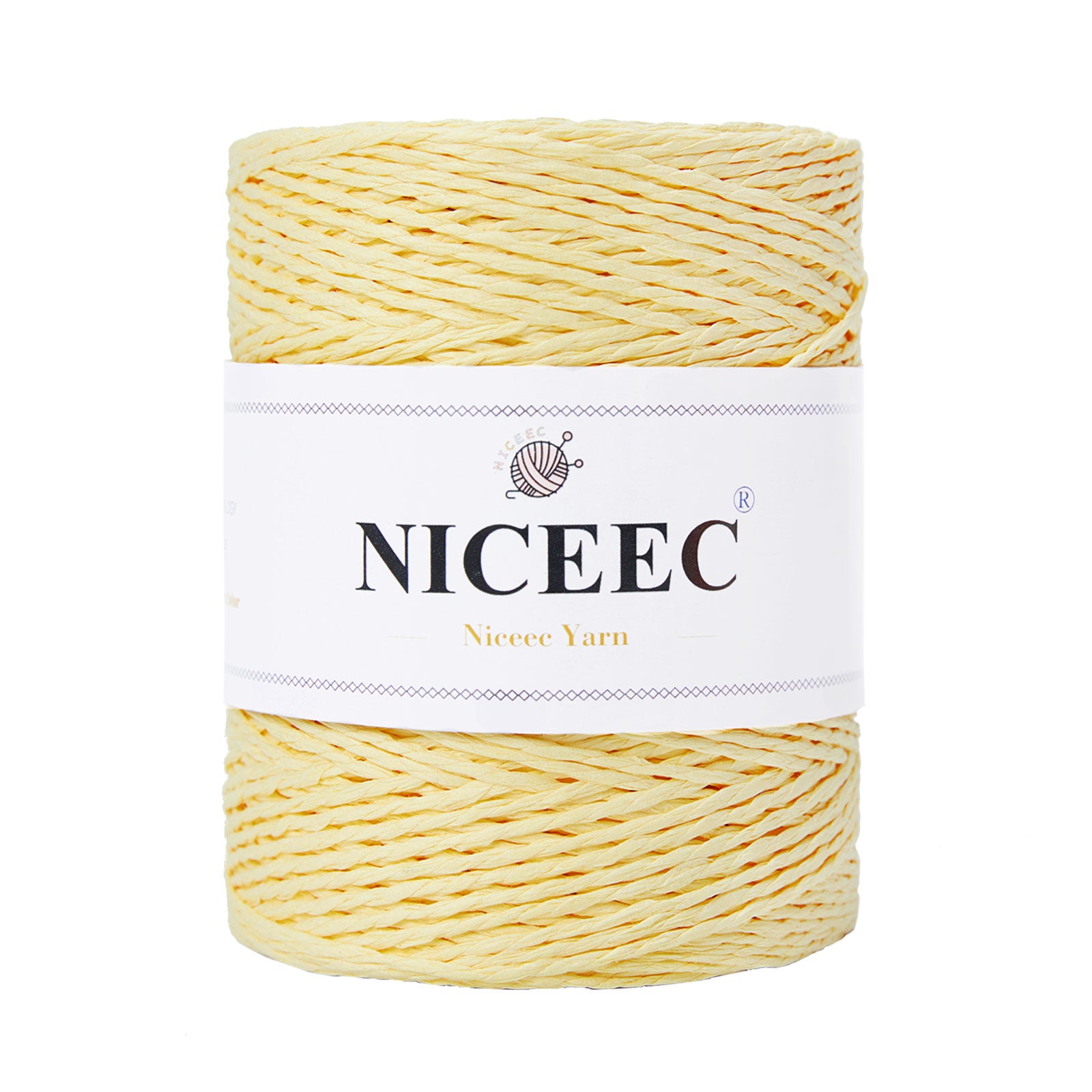 NICEEC 1 Skein Paper Yarn for Crocheting -Easy Croceht, Raffia Yarn for Sun Hat & DIY Home Decor - 5.3oz/262yds