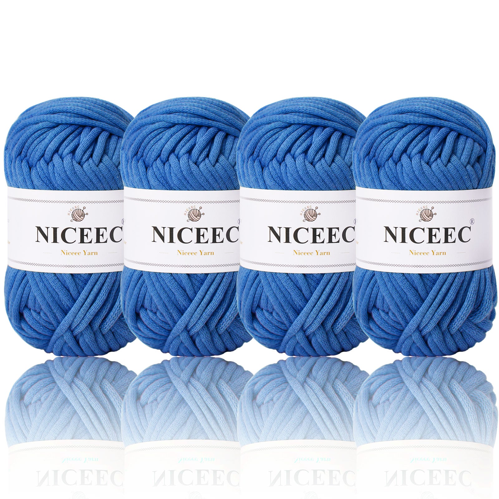 NICEEC 4 Skeins Crochet Yarn Soft Knitting Yarn for Beginners Cotton-Nylon Blend Yarn Easy-Use Yarn for Starters Crochet Kit Making Yarn for DIY Craft Total Length 4×55yds(4×1.76oz)