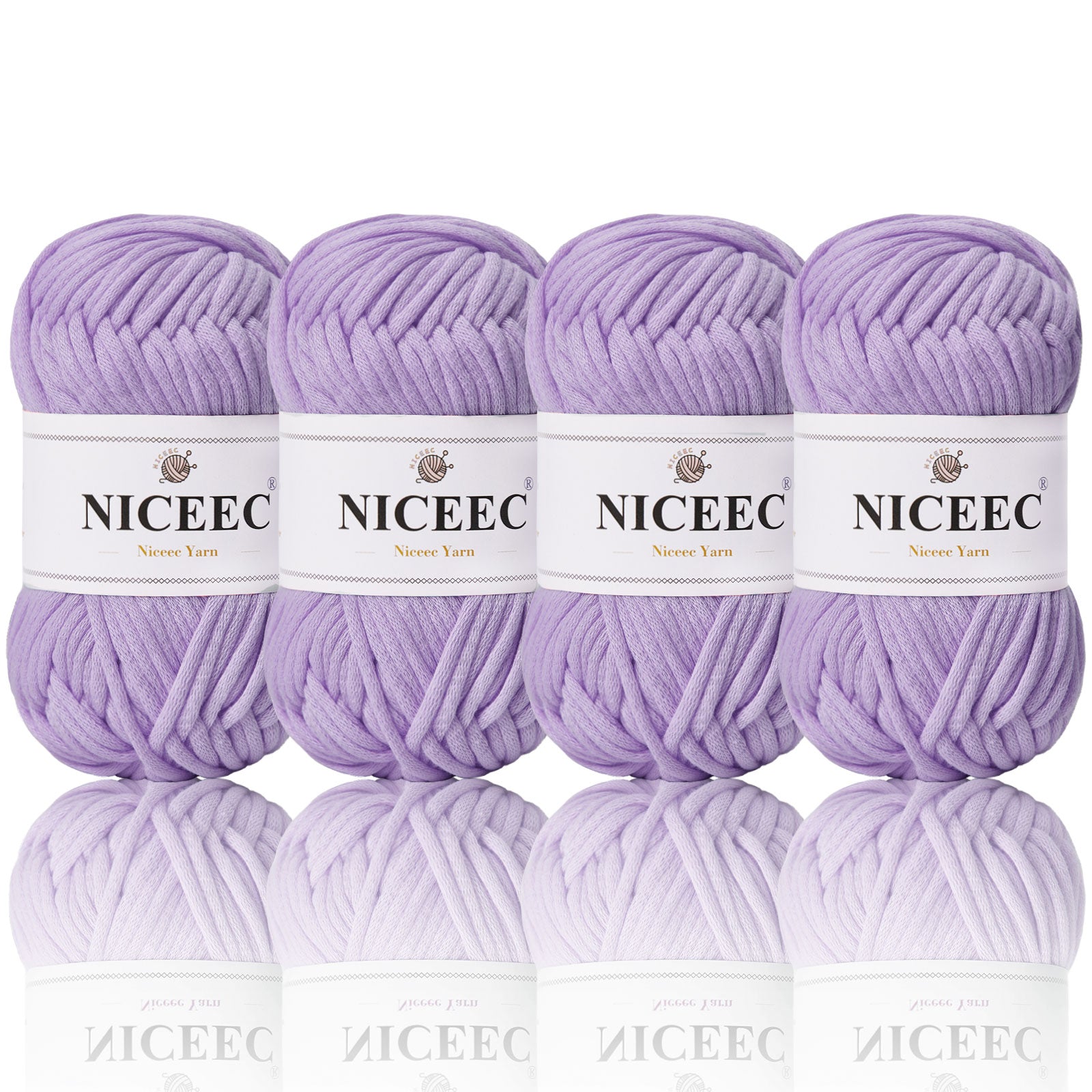 NICEEC 4 Skeins Crochet Yarn Soft Knitting Yarn for Beginners Cotton-Nylon Blend Yarn Easy-Use Yarn for Starters Crochet Kit Making Yarn for DIY Craft Total Length 4×55yds(4×1.76oz)