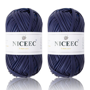 2 Skeins Fabric Cloth Yarn Metal T-Shirt Yarn for Crochet Knitting Soild Color Yarn for Hand DIY Craft Bag Basket Cushion-Totle Length 2×32yds