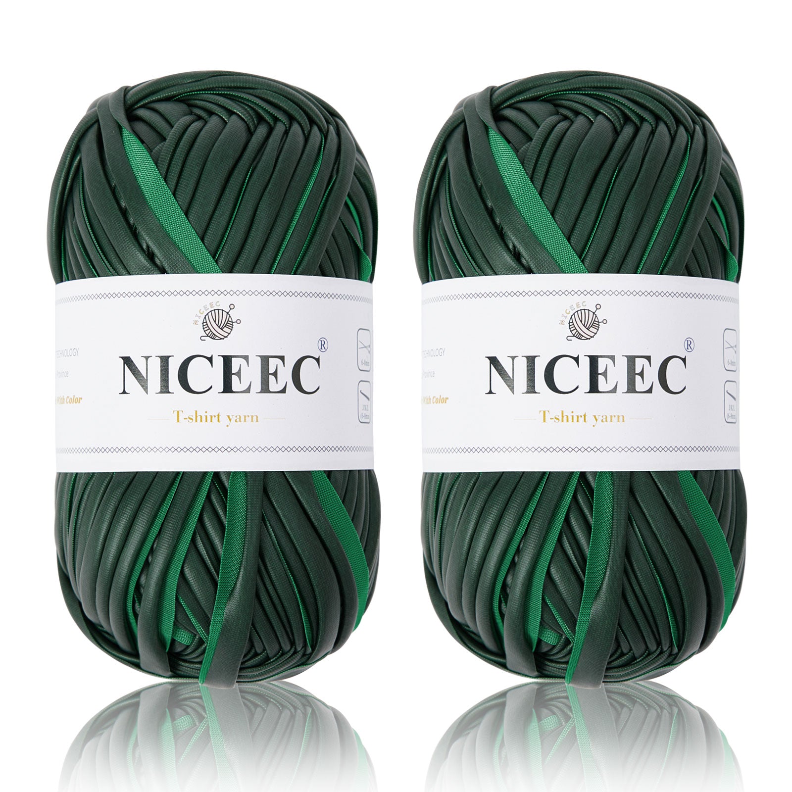 2 Skeins Fabric Cloth Yarn Metal T-Shirt Yarn for Crochet Knitting Soild Color Yarn for Hand DIY Craft Bag Basket Cushion-Totle Length 2×32yds