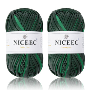 2 Skeins Fabric Cloth Yarn Metal T-Shirt Yarn for Crochet Knitting Soild Color Yarn for Hand DIY Craft Bag Basket Cushion-Totle Length 2×32yds