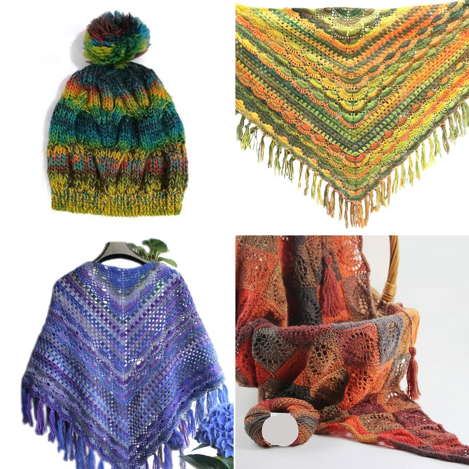Hilo suave arcoíris 100 % lana degradado multicolor para tejer a crochet