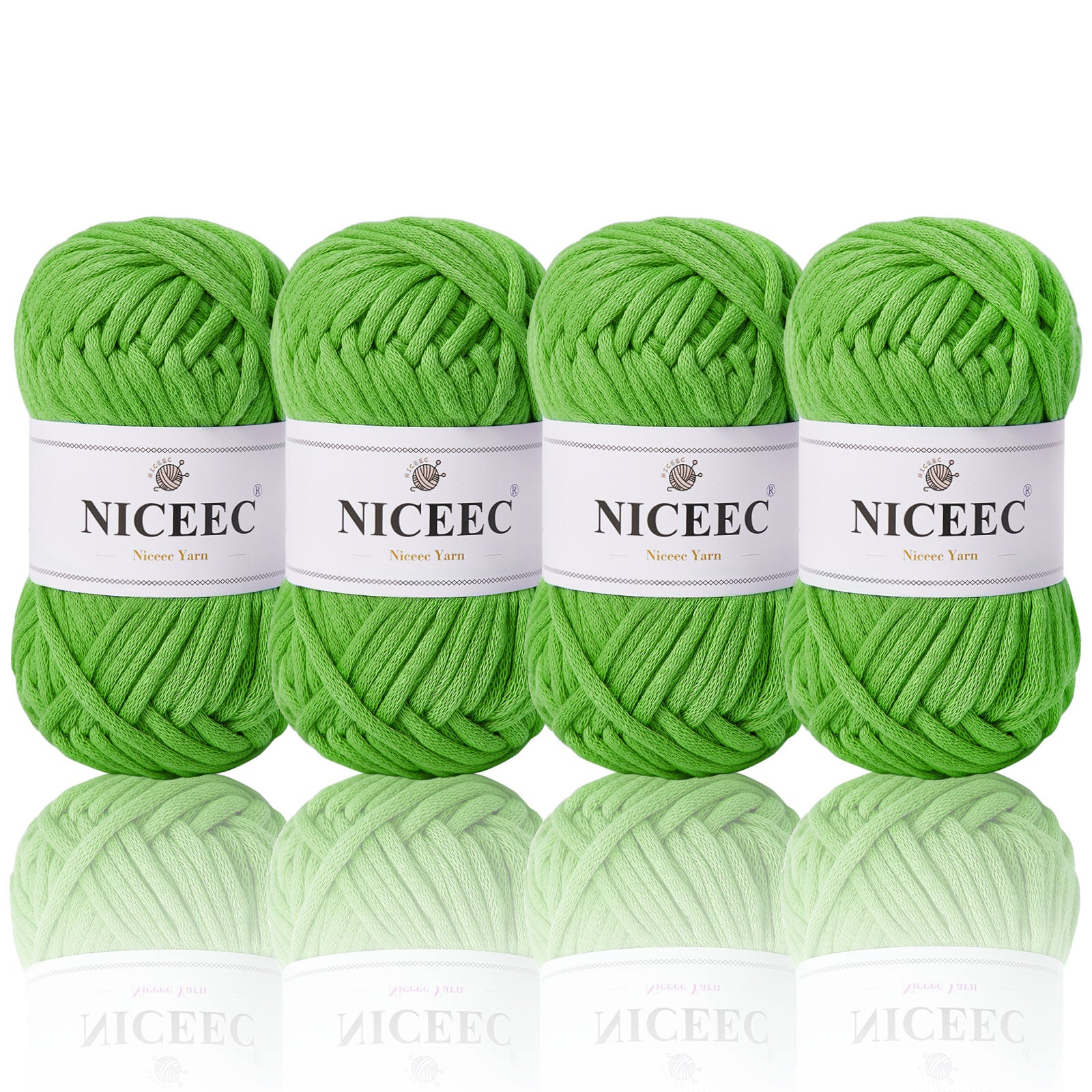 NICEEC 4 Skeins Crochet Yarn Soft Knitting Yarn for Beginners Cotton-Nylon Blend Yarn Easy-Use Yarn for Starters Crochet Kit Making Yarn for DIY Craft Total Length 4×55yds(4×1.76oz)