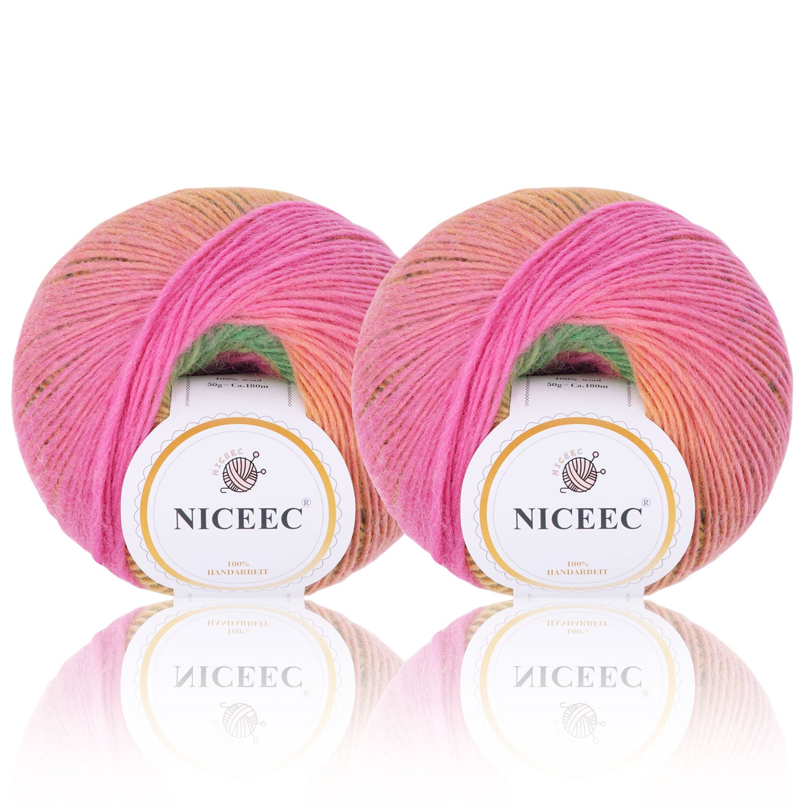 Hilo suave arcoíris 100 % lana degradado multicolor para tejer a crochet