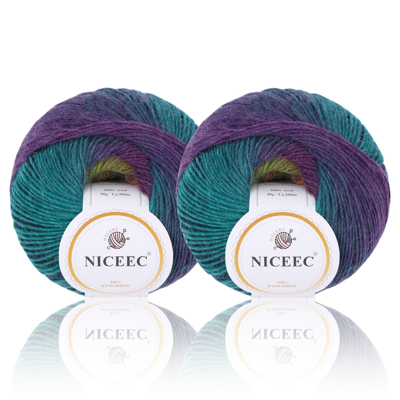 Hilo suave arcoíris 100 % lana degradado multicolor para tejer a crochet