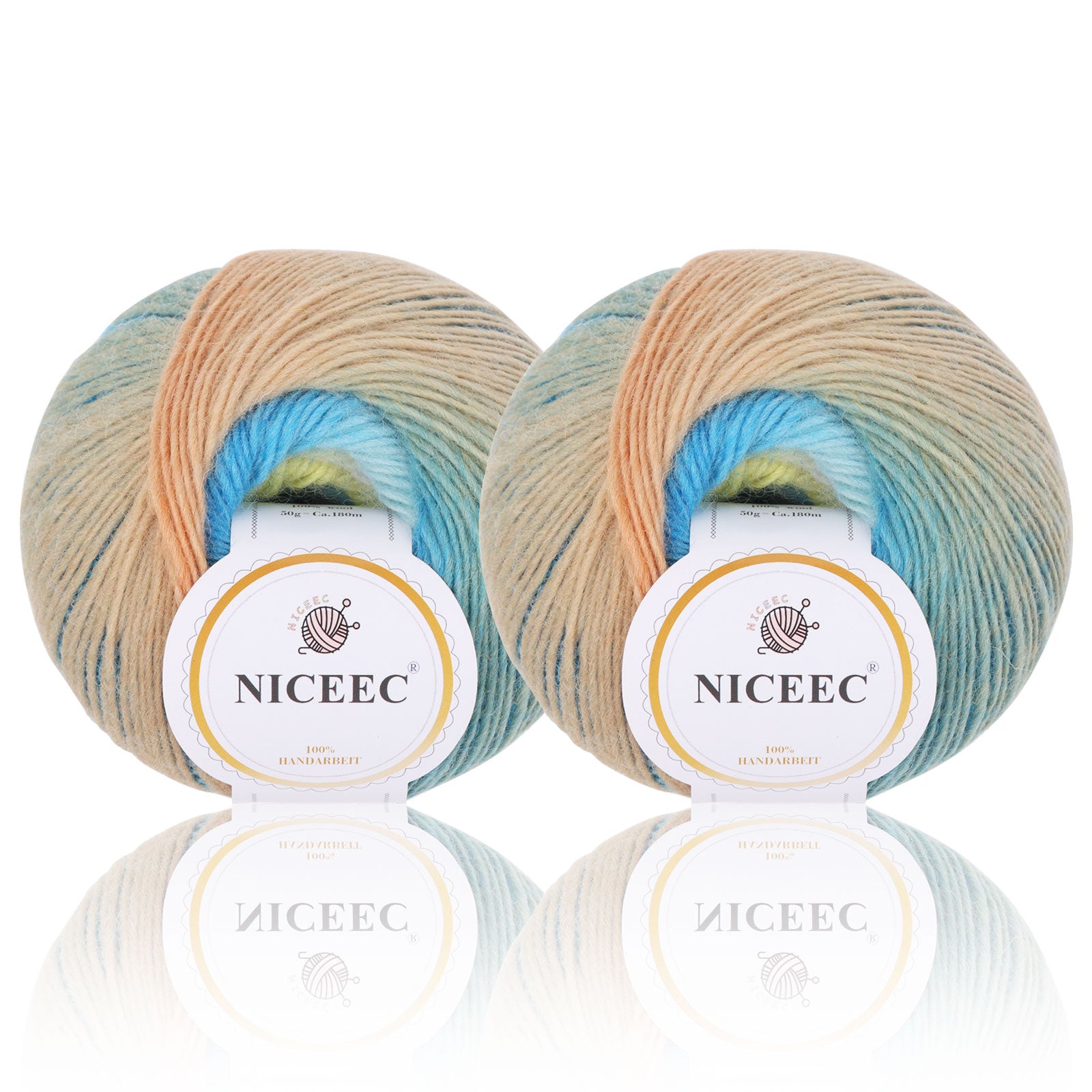 Hilo suave arcoíris 100 % lana degradado multicolor para tejer a crochet
