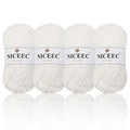 NICEEC - 4 madejas de hilo suave para bebé, 100 % algodón, para crochet, 4 capas, para mantas, manualidades, grosor de hilo, longitud total: 4 x 175 yardas/4 x 50 g 