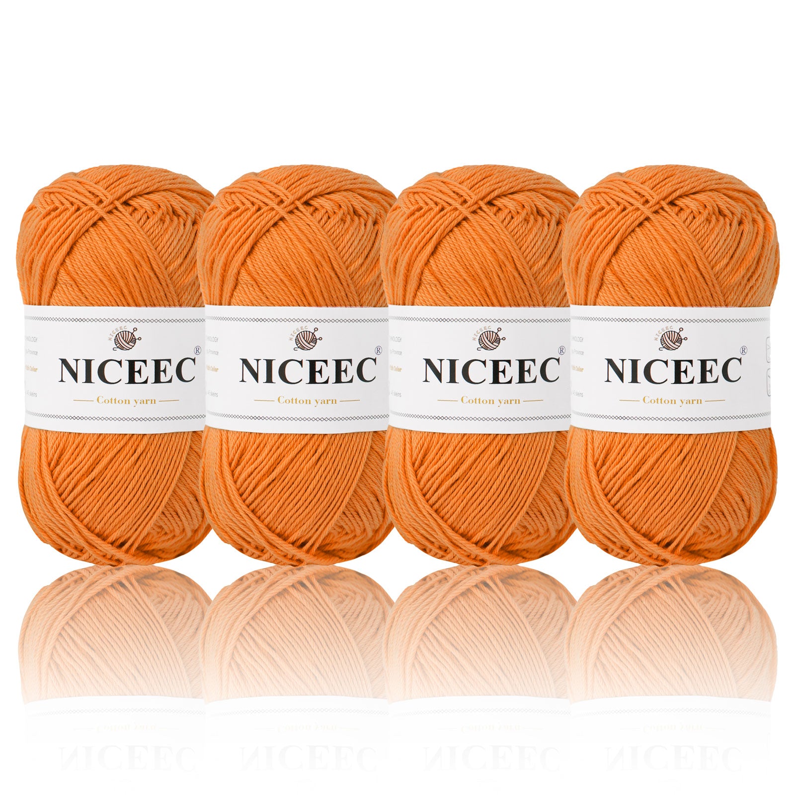NICEEC - 4 madejas de hilo suave para bebé, 100 % algodón, para crochet, 4 capas, para mantas, manualidades, grosor de hilo, longitud total: 4 x 175 yardas/4 x 50 g 