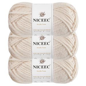 NICEEC 3 Skeins Colorful Acrylic Yarn Soft Quality Yarn Bulky Weight Yarn Multicolored Yarn for Crochet Knit -Total Length 3×120 yds/3×5.3oz