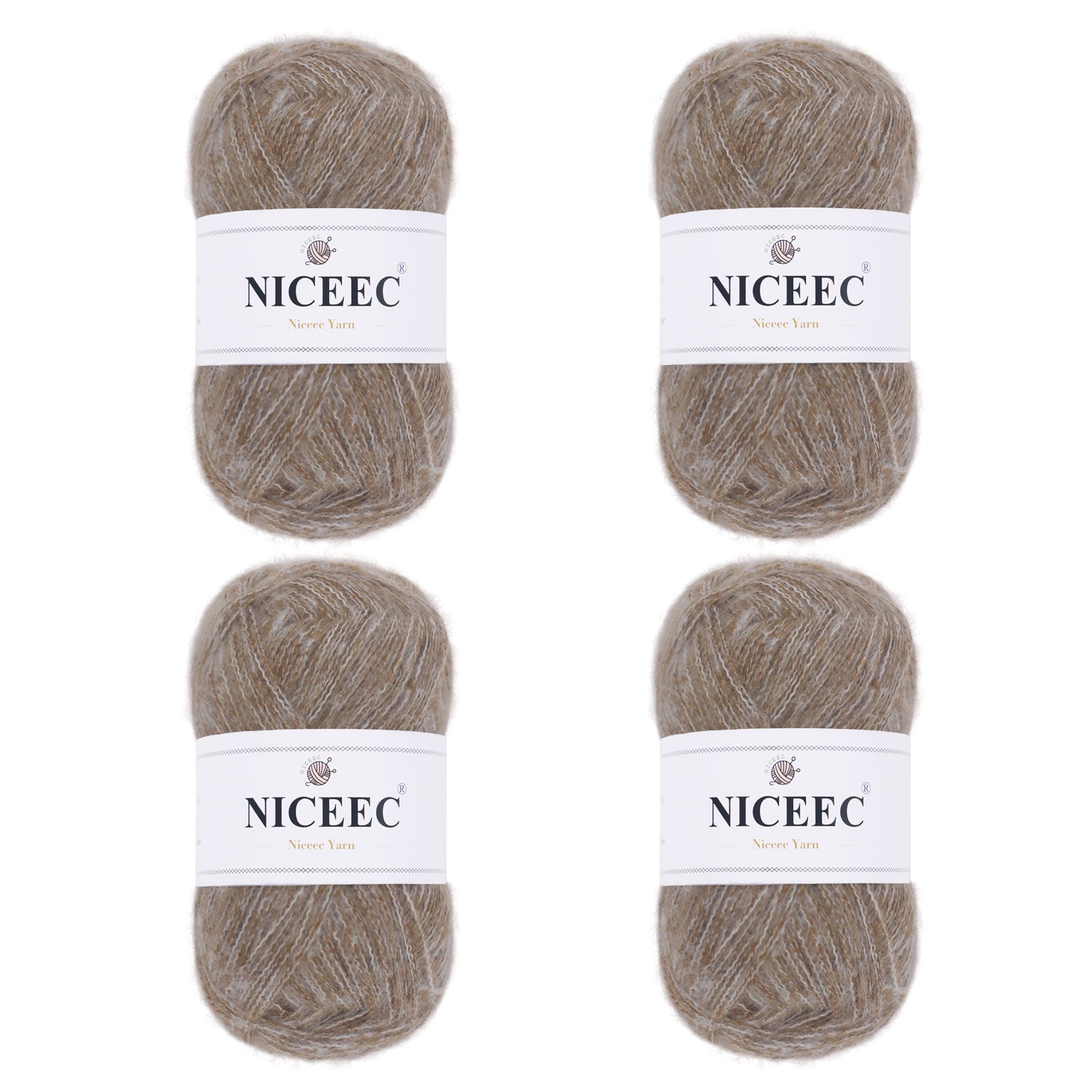 NICEEC 4 Skeins Colorful Pile Yarn, Super Soft & Single Ply, Superfine & Thin Yarn for Crochet & Knitting, 100% Polyester, Total 5.64oz/1247yds