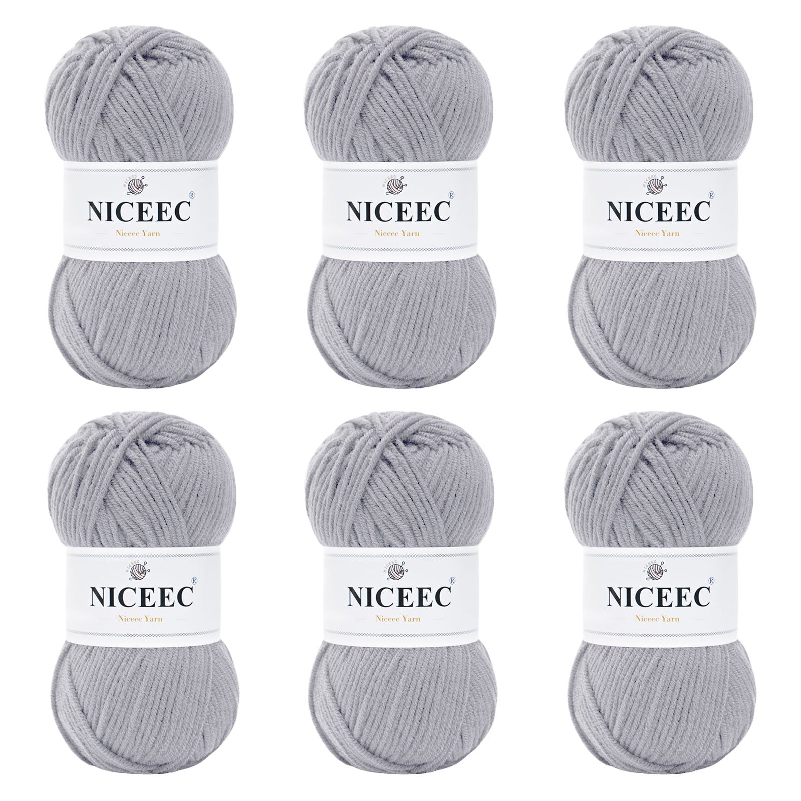 NICEEC 300g Soft Assorted Colors Yarn - Sport Weight,100% Acrylic, 4 Ply, Bonbons Yarn for Crochet & Knit, DIY Project Starter Kit for Kids or Adults(Total 870yds)