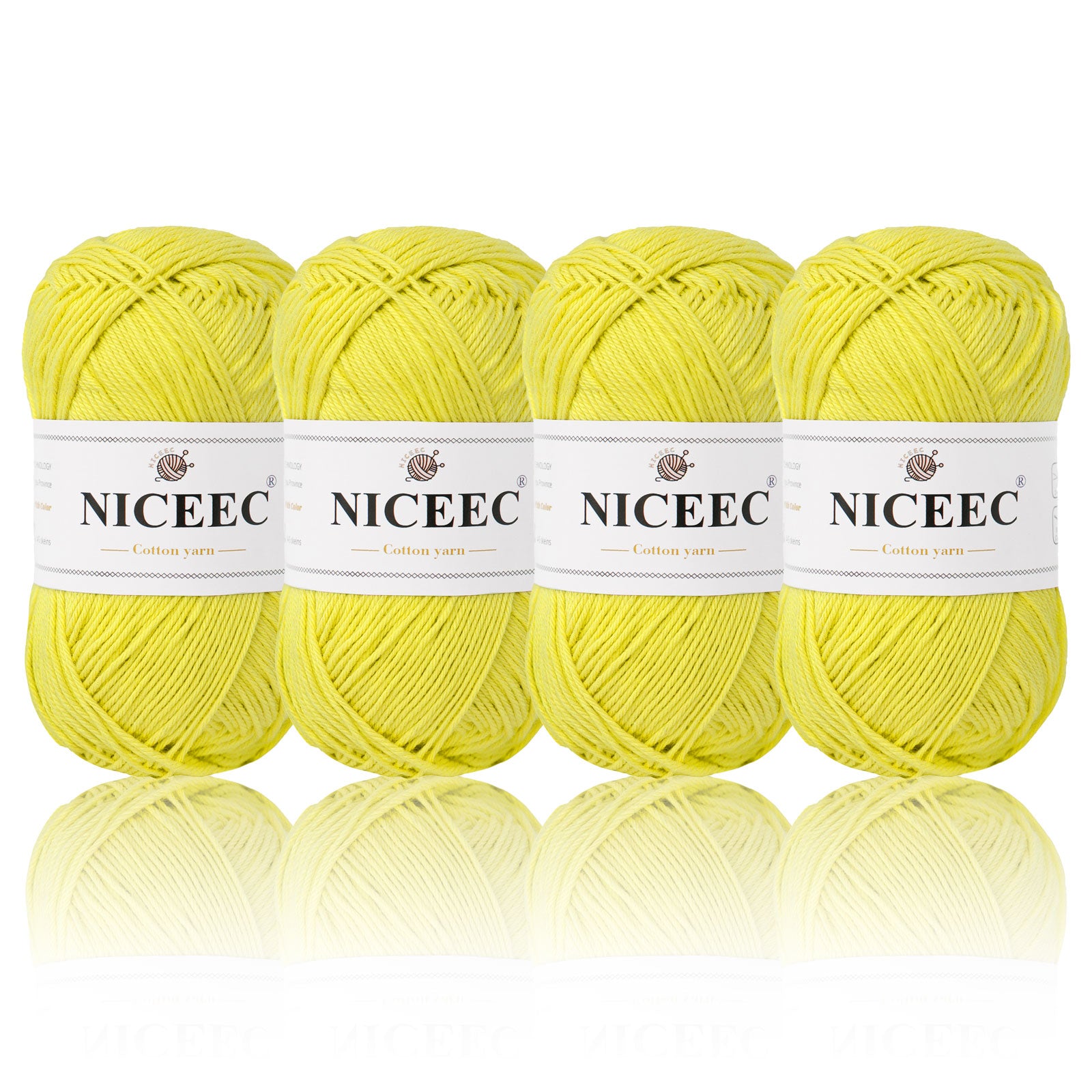 NICEEC - 4 madejas de hilo suave para bebé, 100 % algodón, para crochet, 4 capas, para mantas, manualidades, grosor de hilo, longitud total: 4 x 175 yardas/4 x 50 g 