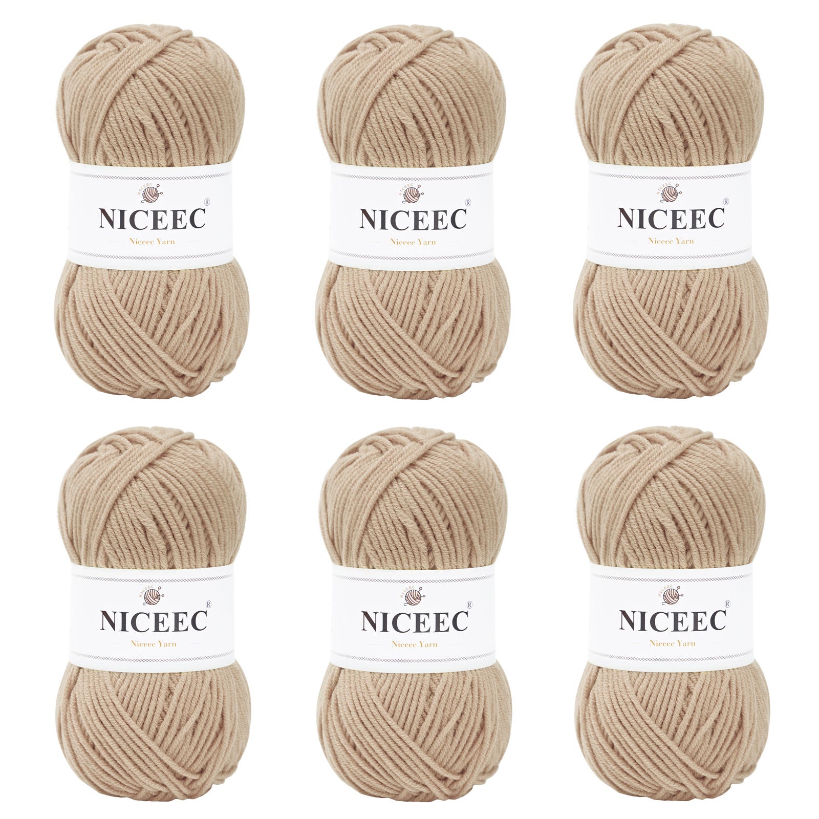 NICEEC 300g Soft Assorted Colors Yarn - Sport Weight,100% Acrylic, 4 Ply, Bonbons Yarn for Crochet & Knit, DIY Project Starter Kit for Kids or Adults(Total 870yds)
