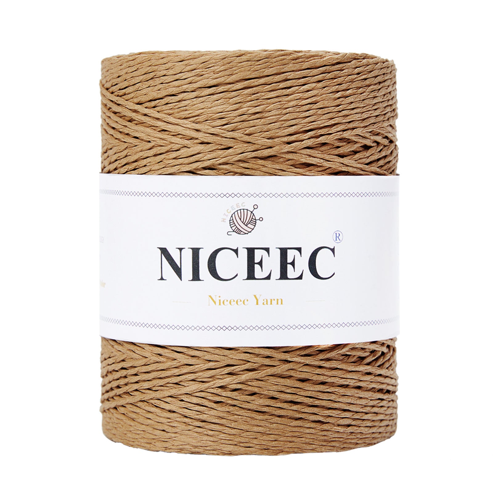 NICEEC 1 Skein Paper Yarn for Crocheting -Easy Croceht, Raffia Yarn for Sun Hat & DIY Home Decor - 5.3oz/262yds