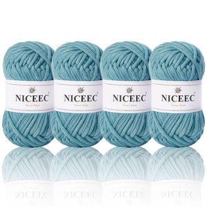 NICEEC 4 Skeins Crochet Yarn Soft Knitting Yarn for Beginners Cotton-Nylon Blend Yarn Easy-Use Yarn for Starters Crochet Kit Making Yarn for DIY Craft Total Length 4×55yds(4×1.76oz)