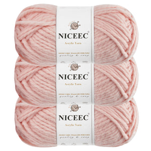 NICEEC 3 Skeins Colorful Acrylic Yarn Soft Quality Yarn Bulky Weight Yarn Multicolored Yarn for Crochet Knit -Total Length 3×120 yds/3×5.3oz