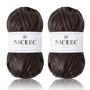 2 Skeins Fabric Cloth Yarn Metal T-Shirt Yarn for Crochet Knitting Soild Color Yarn for Hand DIY Craft Bag Basket Cushion-Totle Length 2×32yds