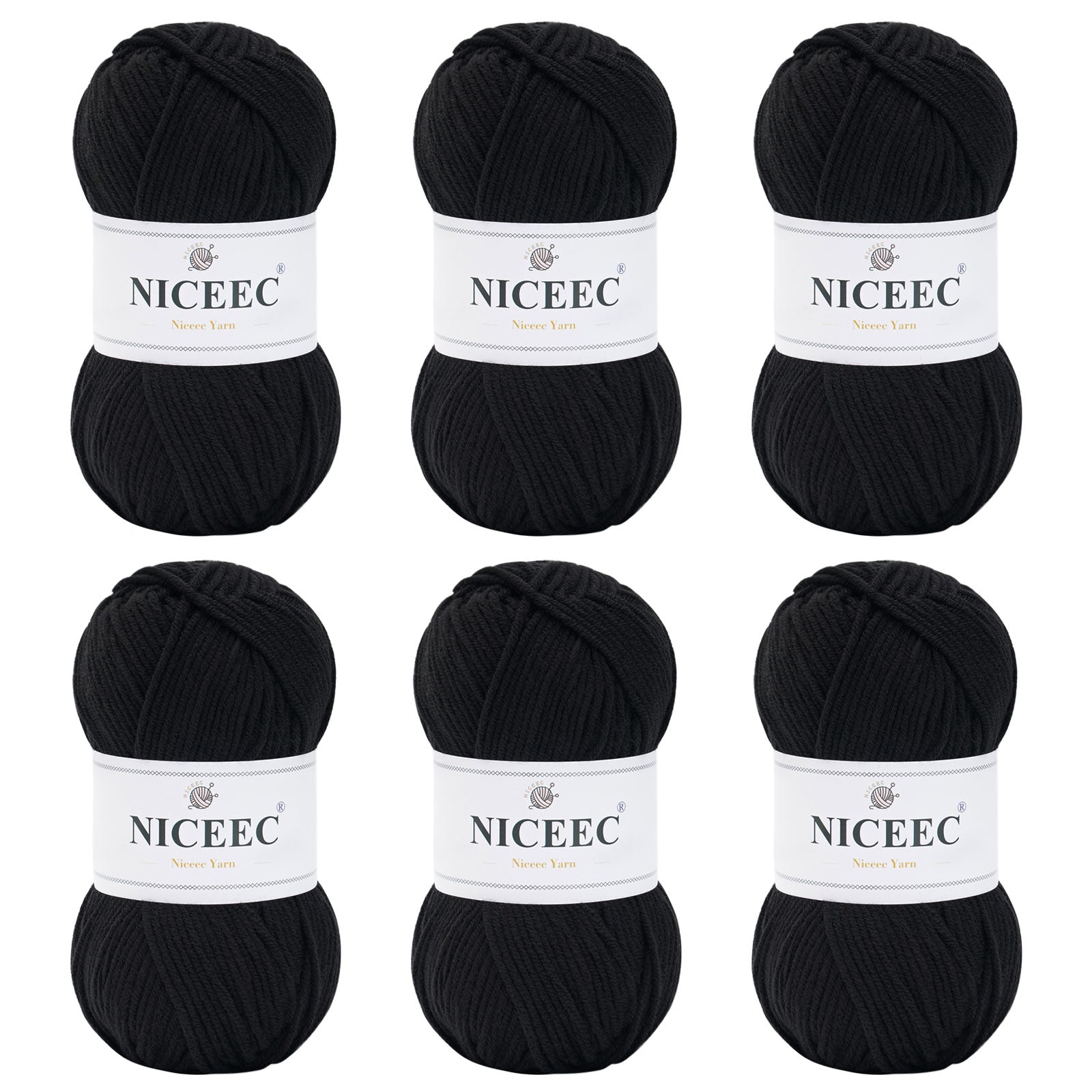 NICEEC 300g Soft Assorted Colors Yarn - Sport Weight,100% Acrylic, 4 Ply, Bonbons Yarn for Crochet & Knit, DIY Project Starter Kit for Kids or Adults(Total 870yds)