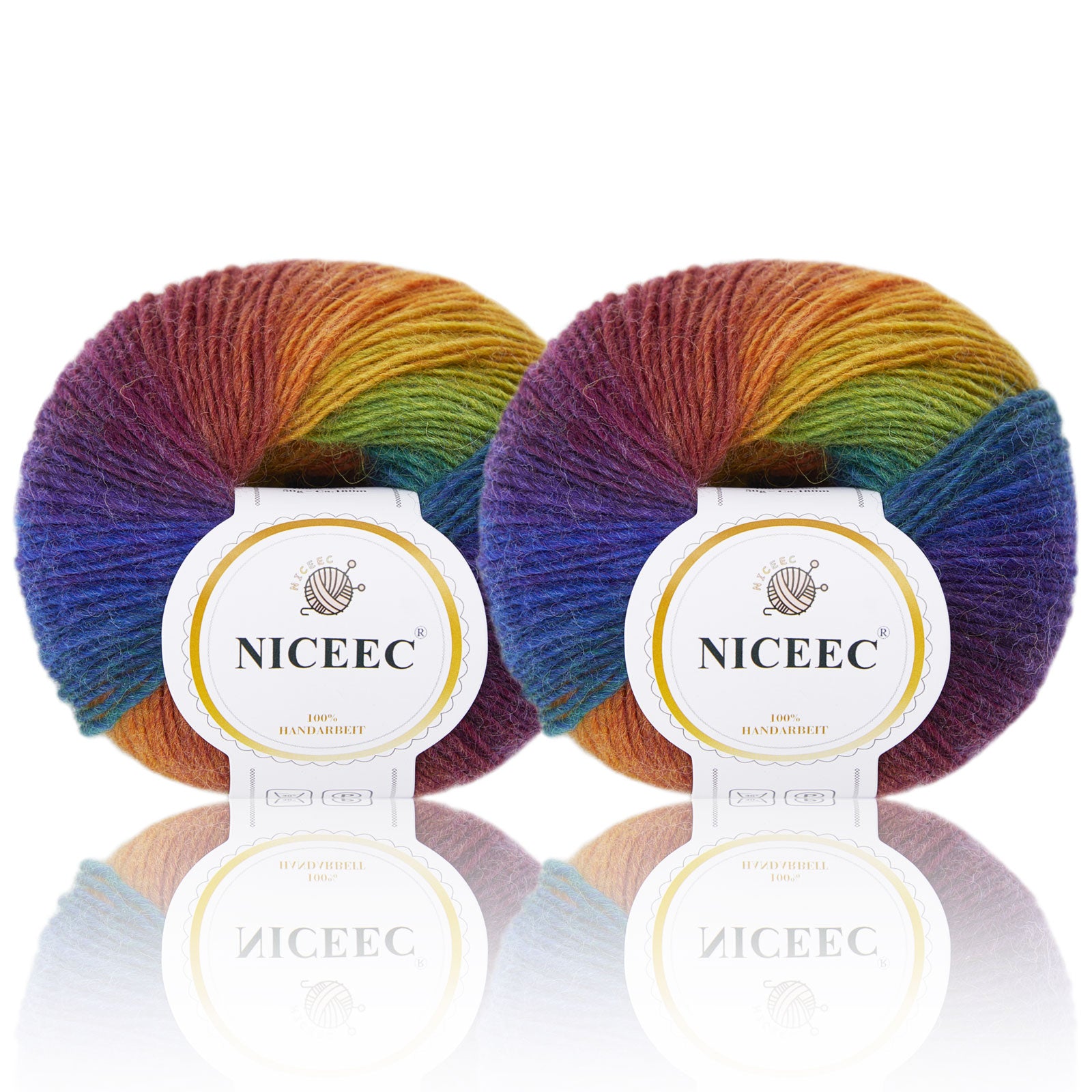Hilo suave arcoíris 100 % lana degradado multicolor para tejer a crochet