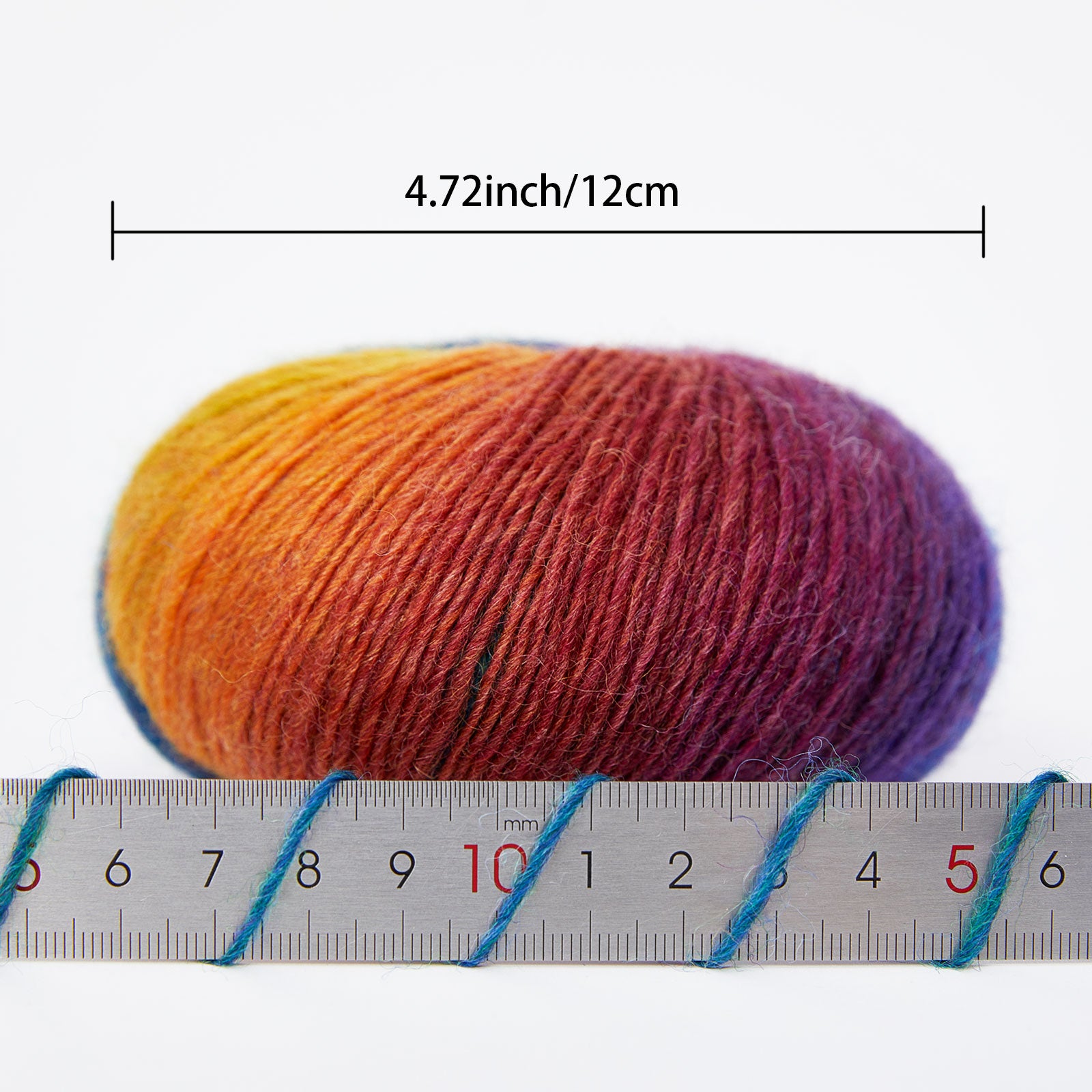 Hilo suave arcoíris 100 % lana degradado multicolor para tejer a crochet