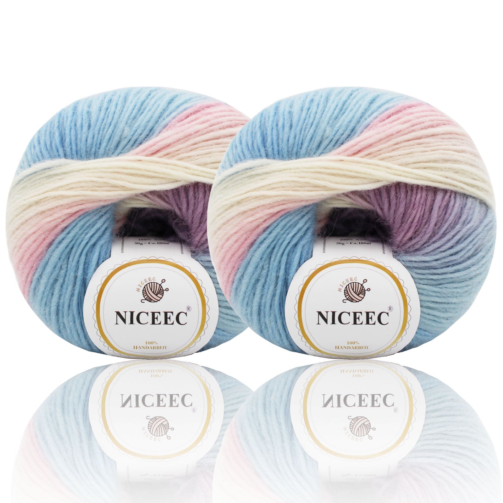 Hilo suave arcoíris 100 % lana degradado multicolor para tejer a crochet