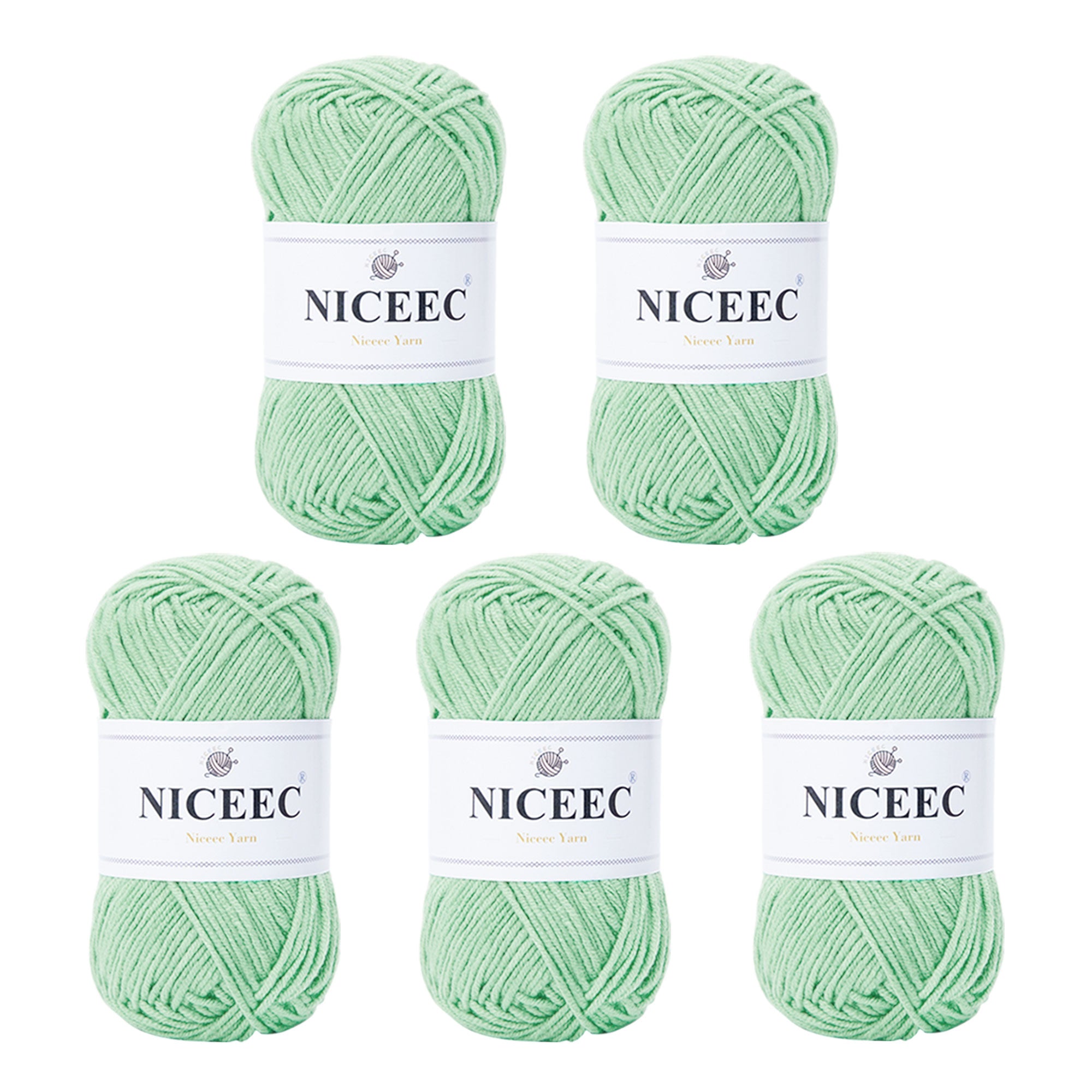 NICEEC 5 Skeins Cotton Blend Yarn Soft Yarn for Crocheting Baby Blanket Yarn for Knitting Easy Use 4 Ply Yarn Multicolored Yarn for DIY Craft