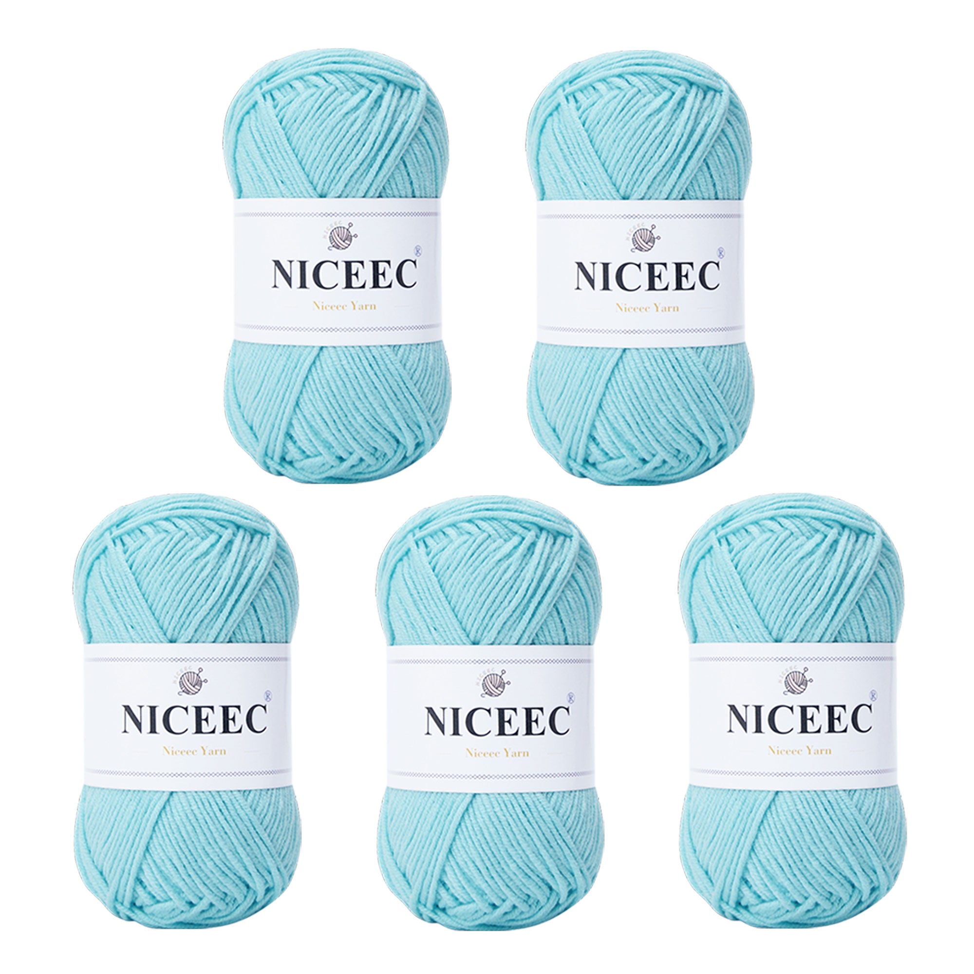 NICEEC 5 Skeins Cotton Blend Yarn Soft Yarn for Crocheting Baby Blanket Yarn for Knitting Easy Use 4 Ply Yarn Multicolored Yarn for DIY Craft