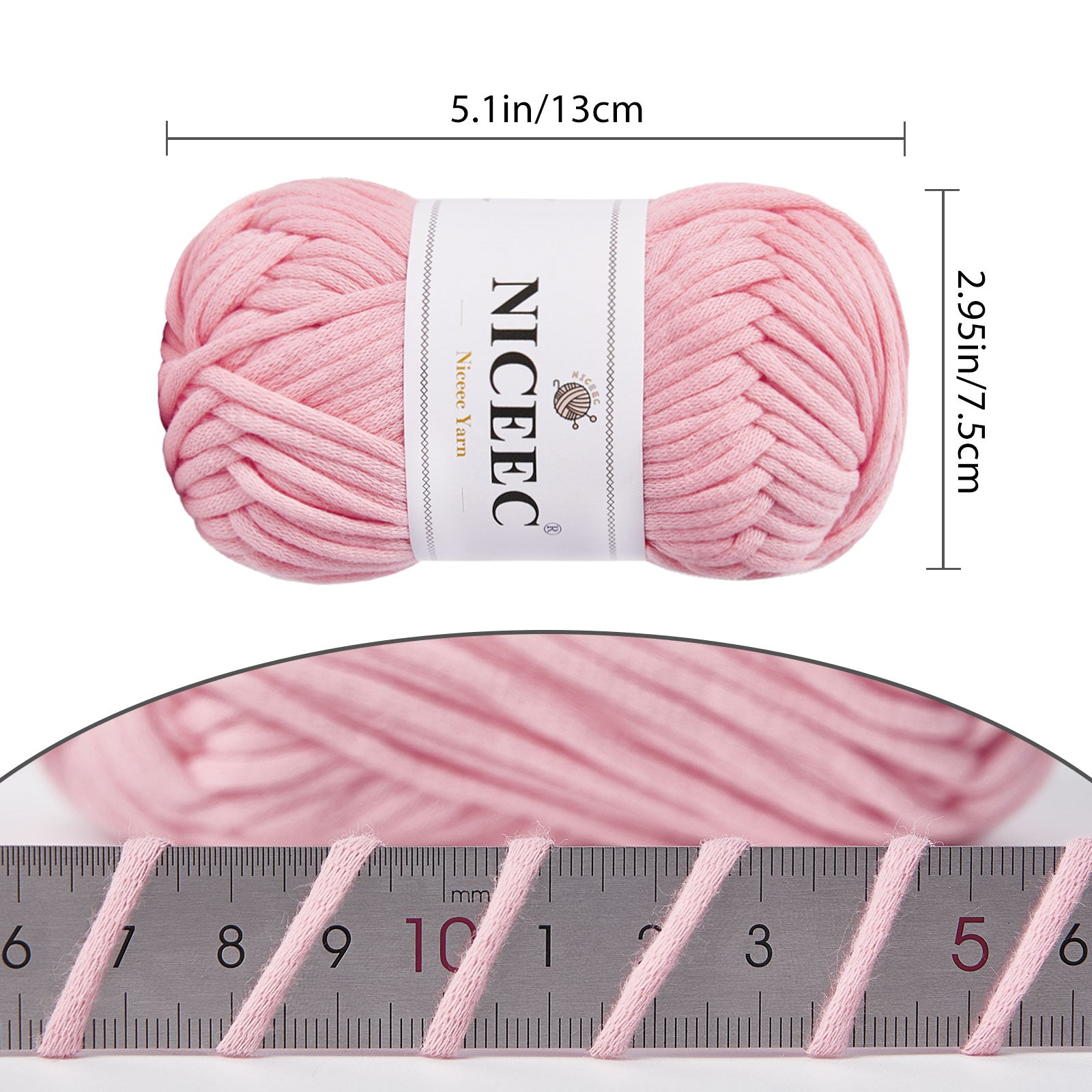 NICEEC 4 Skeins Crochet Yarn Soft Knitting Yarn for Beginners Cotton-Nylon Blend Yarn Easy-Use Yarn for Starters Crochet Kit Making Yarn for DIY Craft Total Length 4×55yds(4×1.76oz)