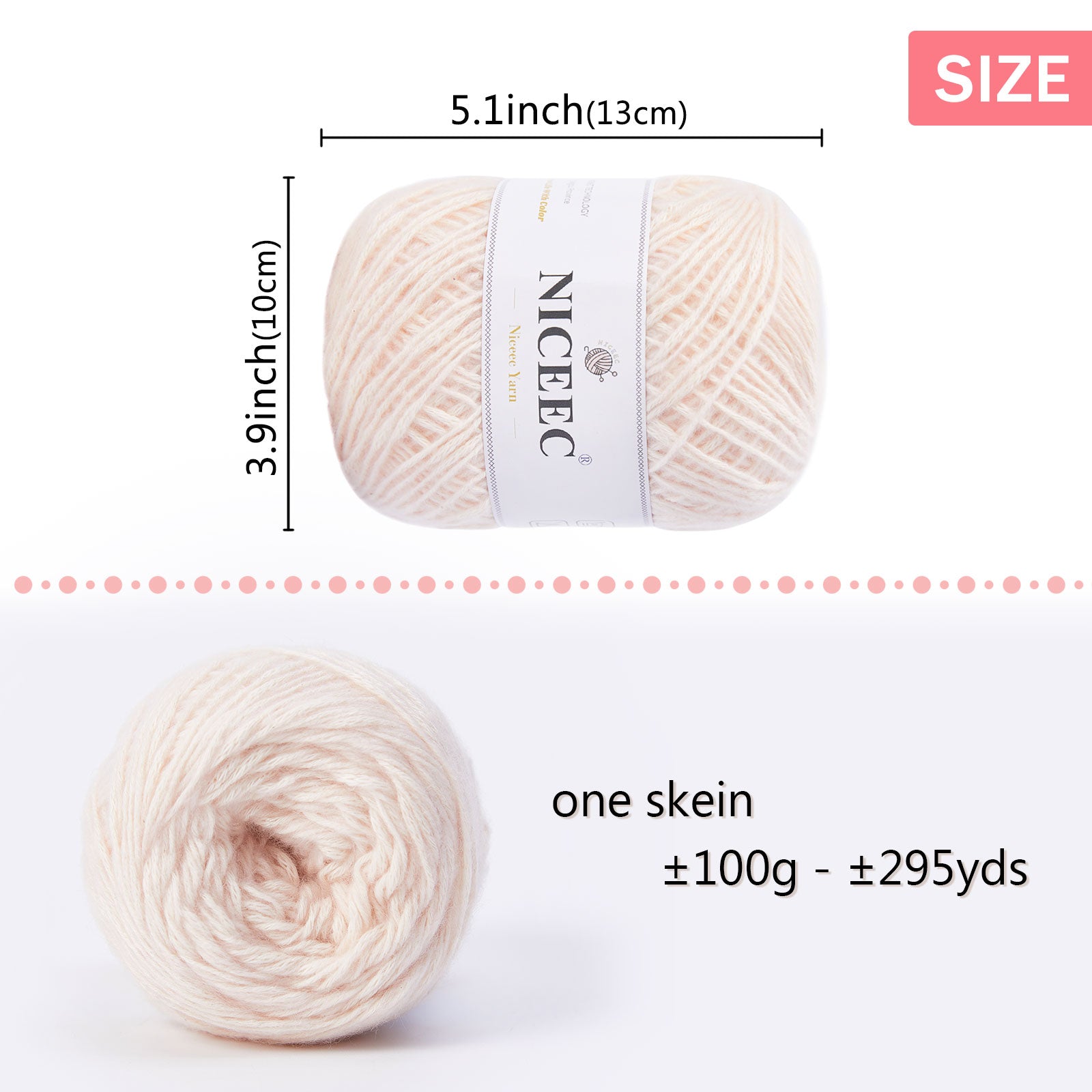 NICEEC 3 Skeins Big-Belly Air Yarn Baby Cotton Yarn for Knitting Fancy Yarn Soft Cotton Blend Sport Weight Yarn for Crochet Total Length(3×295yds, 3×3.5oz)