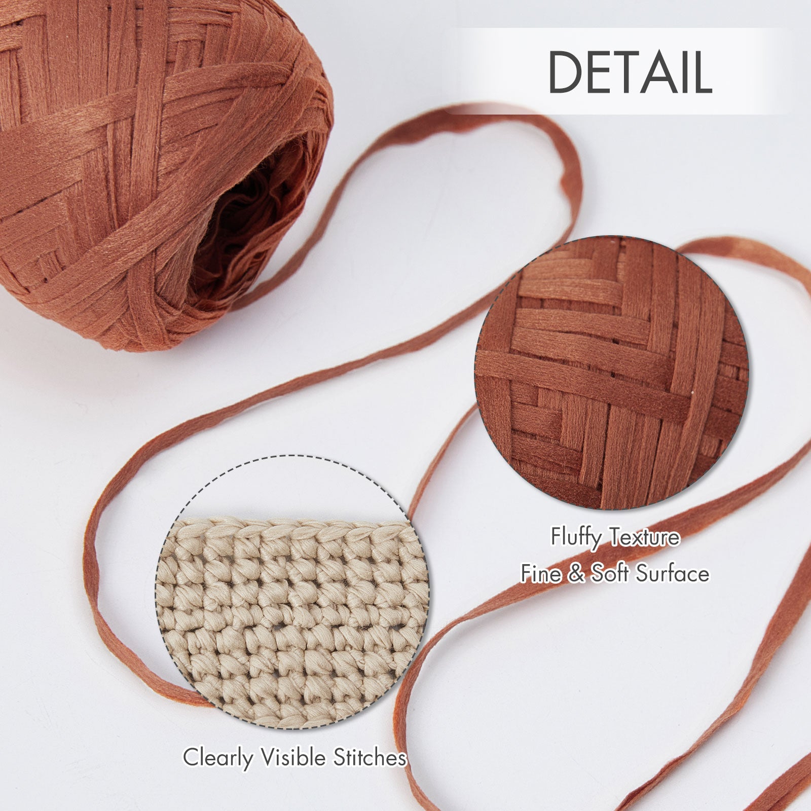 NICEEC - 2 madejas de hilo de cinta suave para crochet, papel artesanal, rafia fácil de crochet, cinta para manualidades y envoltura de regalos, longitud total: 1.76 oz × 2/109 yds × 2 - Morado rosado 