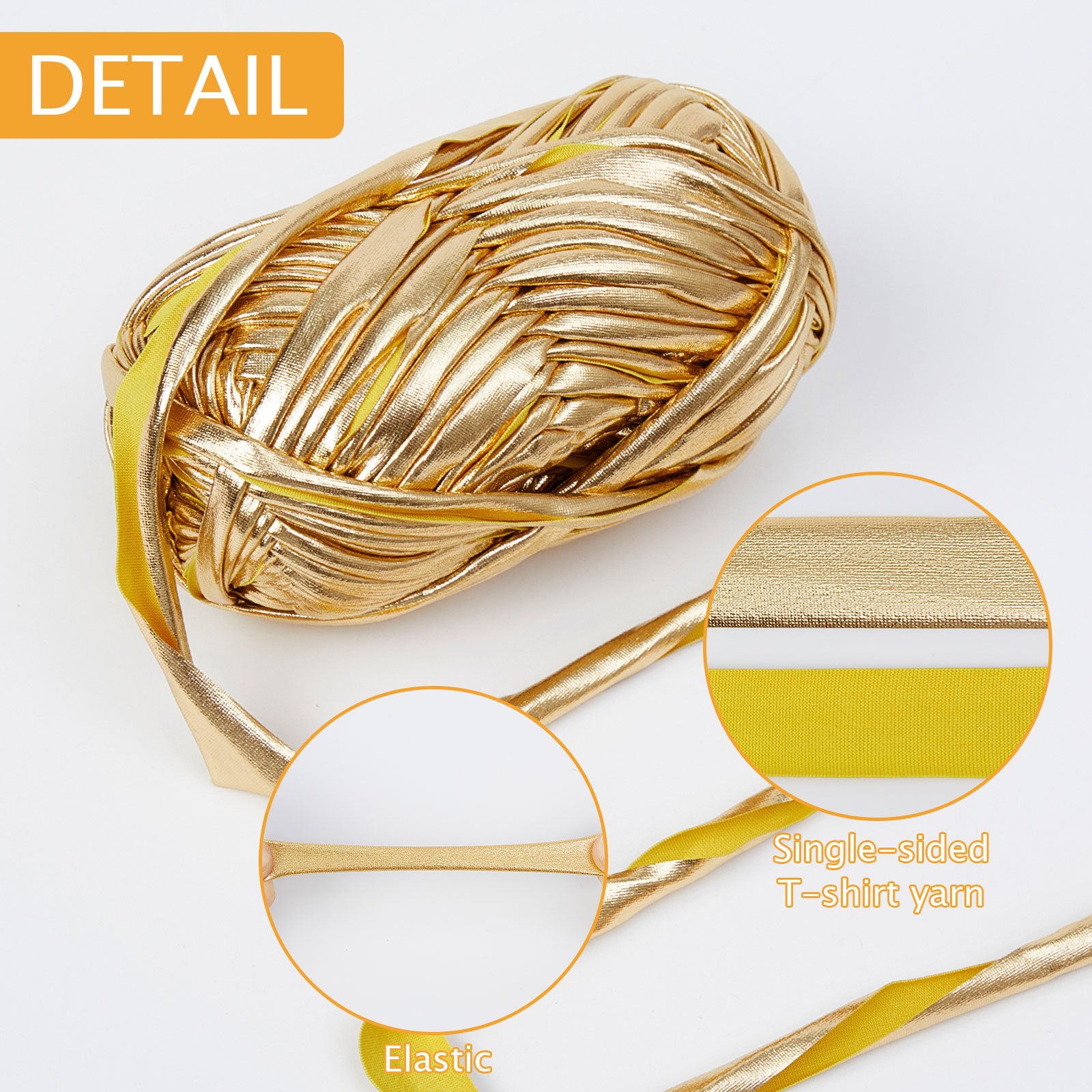 2 Skeins Fabric Cloth Yarn Metal T-Shirt Yarn for Crochet Knitting Soild Color Yarn for Hand DIY Craft Bag Basket Cushion-Totle Length 2×32yds