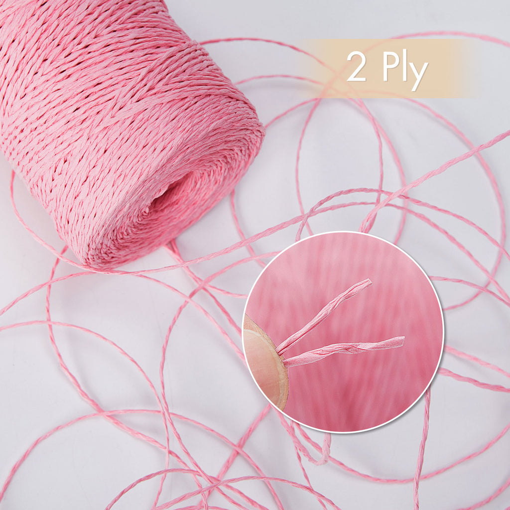 NICEEC - Hilo de papel de 3 madejas, fácil de tejer, para crochet, para sombreros de verano, kraft, para decoración del hogar (5.3 oz × 3/262 yds × 3) - Café 