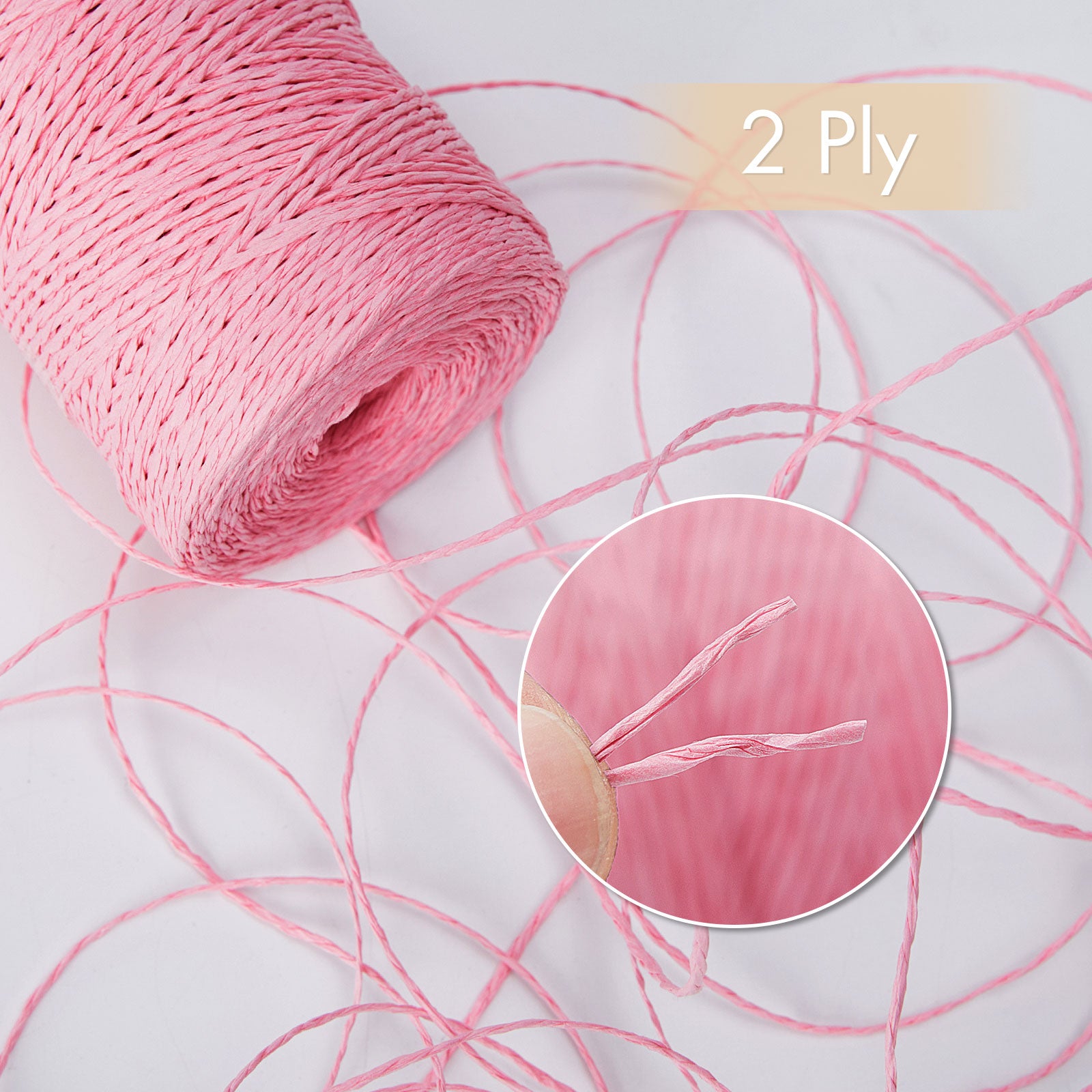 NICEEC - Hilo de papel de 3 madejas, fácil de tejer, para crochet, para sombreros de verano, kraft, para decoración del hogar (5.3 oz × 3/262 yds × 3) - Café 