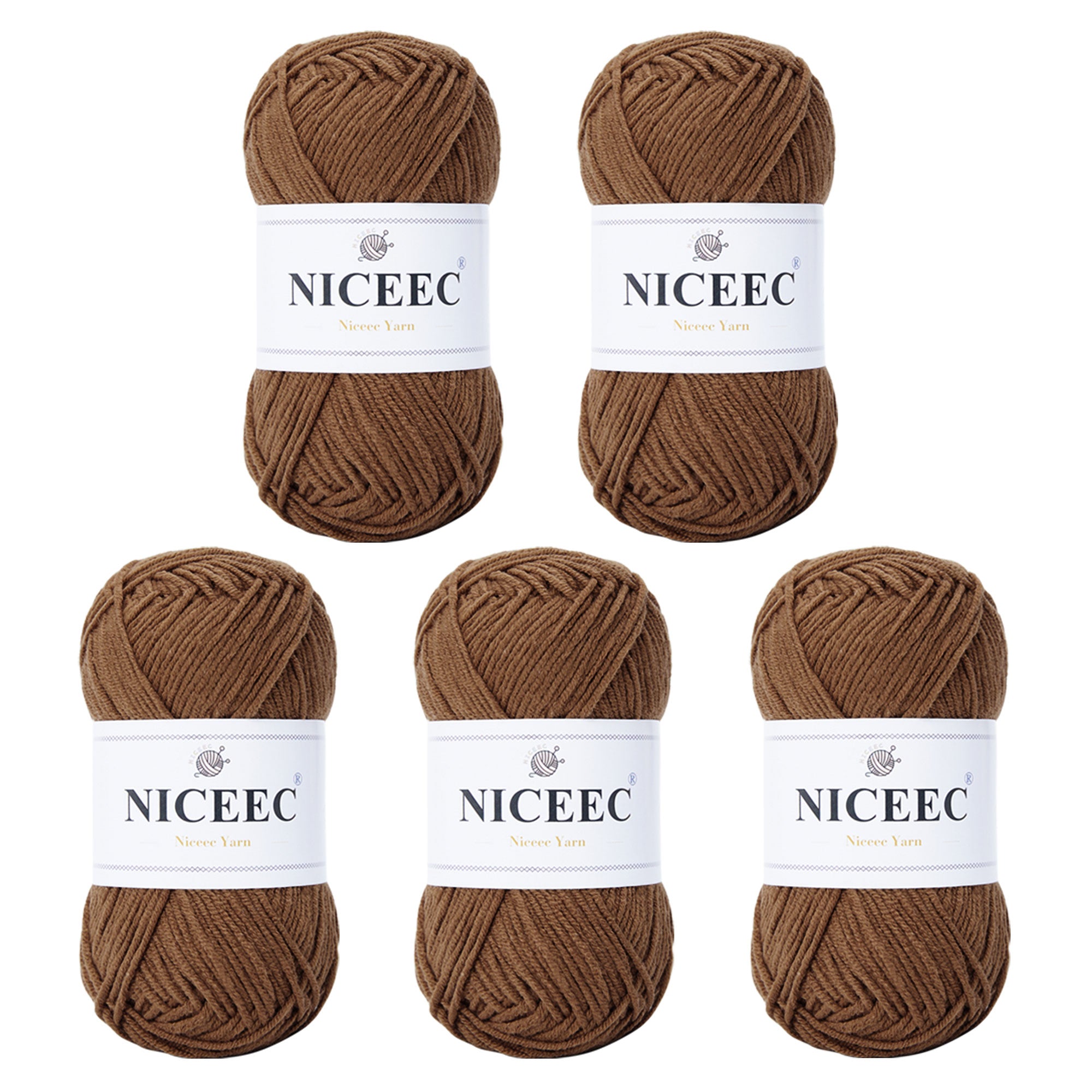 NICEEC 5 Skeins Cotton Blend Yarn Soft Yarn for Crocheting Baby Blanket Yarn for Knitting Easy Use 4 Ply Yarn Multicolored Yarn for DIY Craft