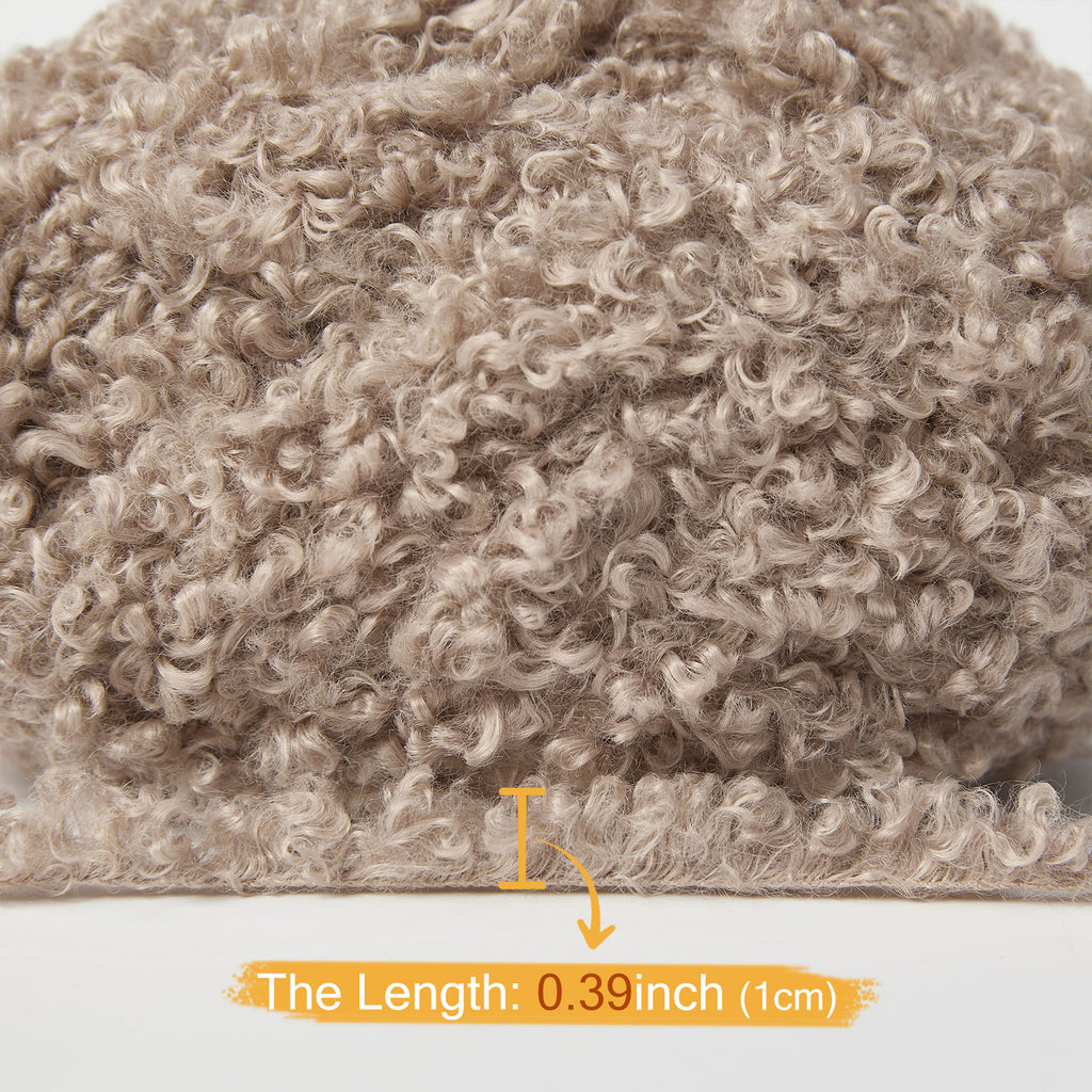 NICEEC - 2 madejas de hilo de peluche, súper suave, grueso y esponjoso, de piel sintética, con pestañas para tejer a crochet - Longitud total: 2 x 50 m (2 x 55 yardas, 3,53 oz x 2) 