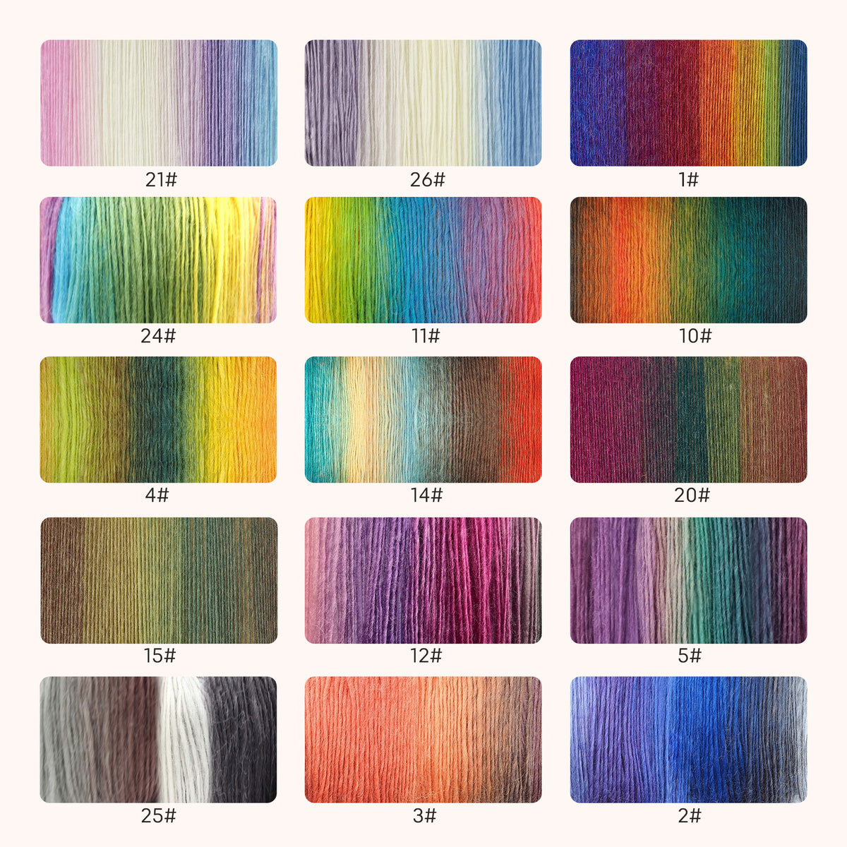 Hilo suave arcoíris 100 % lana degradado multicolor para tejer a crochet
